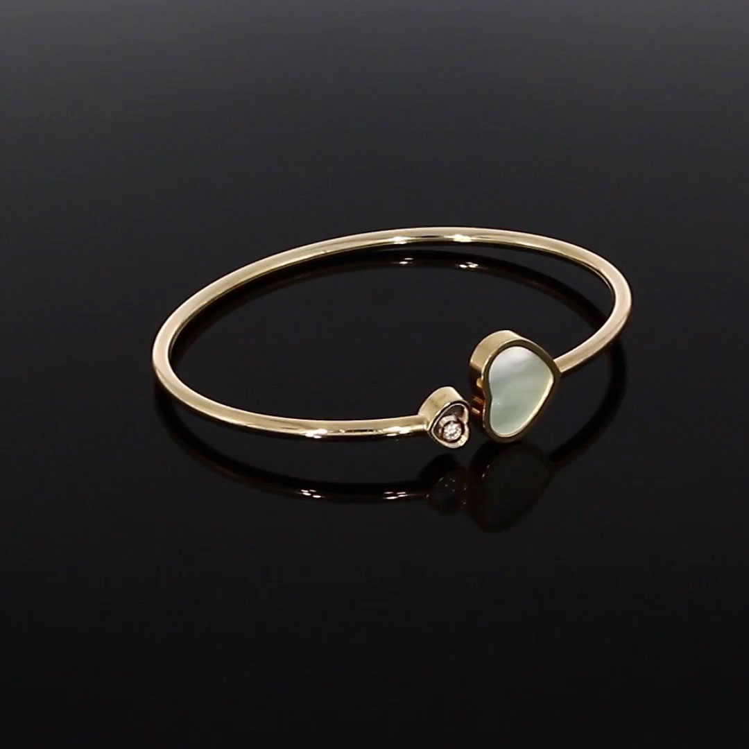Chopard Happy Hearts Mother of Pearl Bangle 0.05ct in 18ct Rose Gold