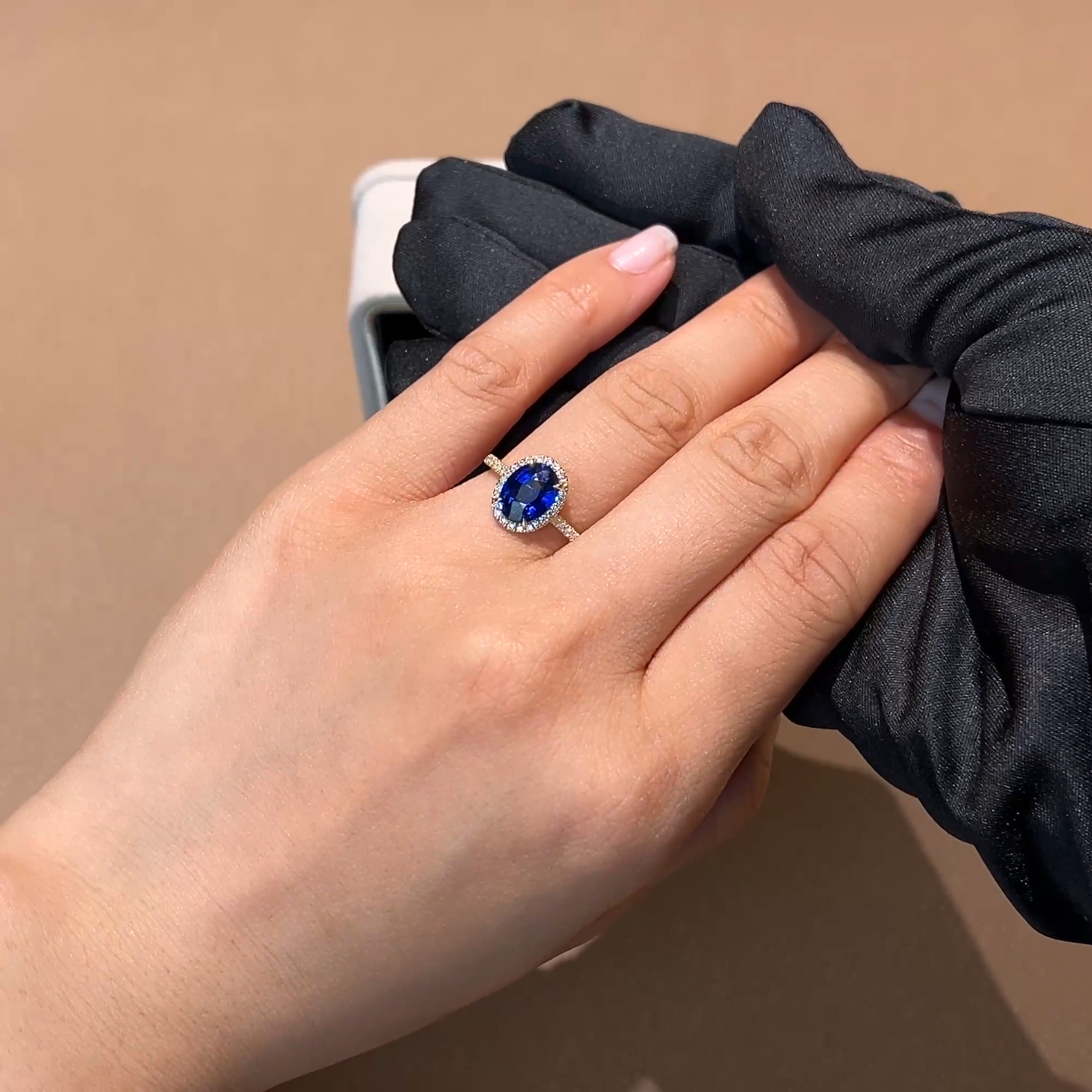 Celestial 2.06ct Sapphire and Diamond Cluster Ring in 18ct Yellow Gold