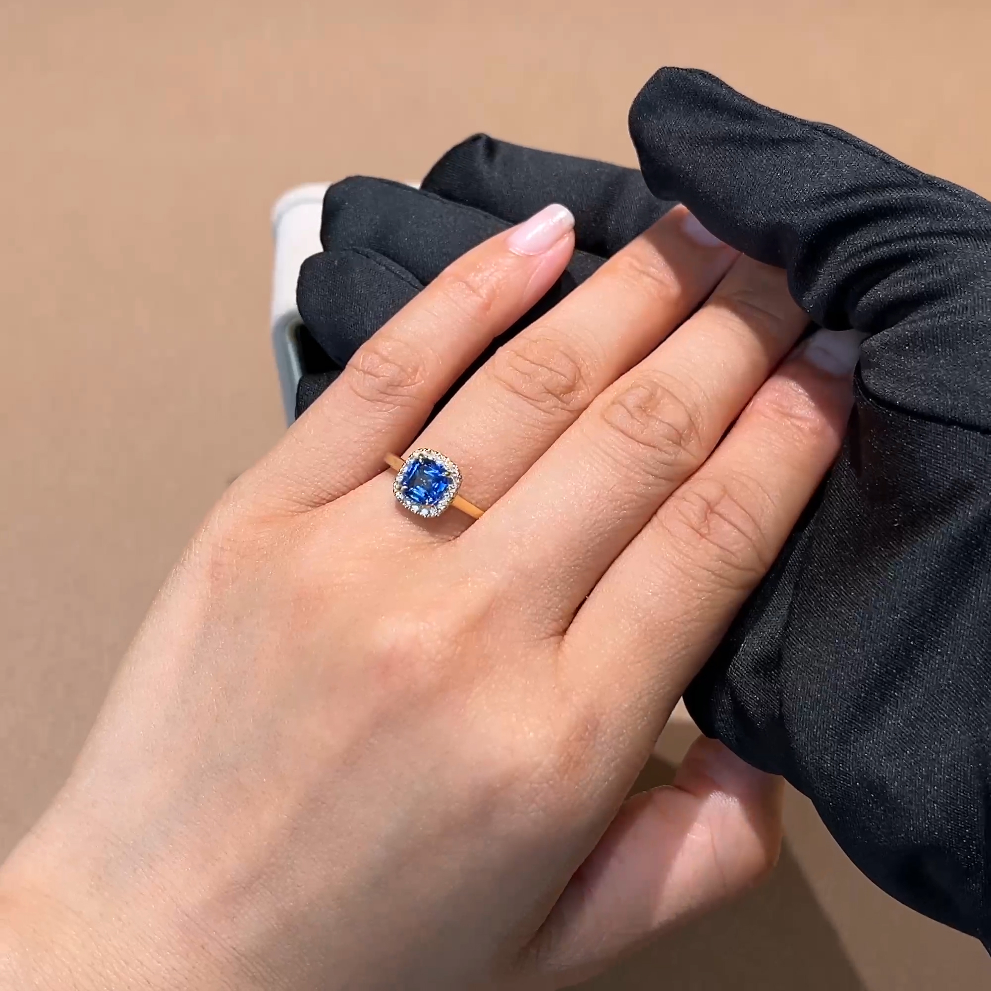 Celestial 1.45ct Sapphire and Diamond Cluster Ring in 18ct Yellow Gold
