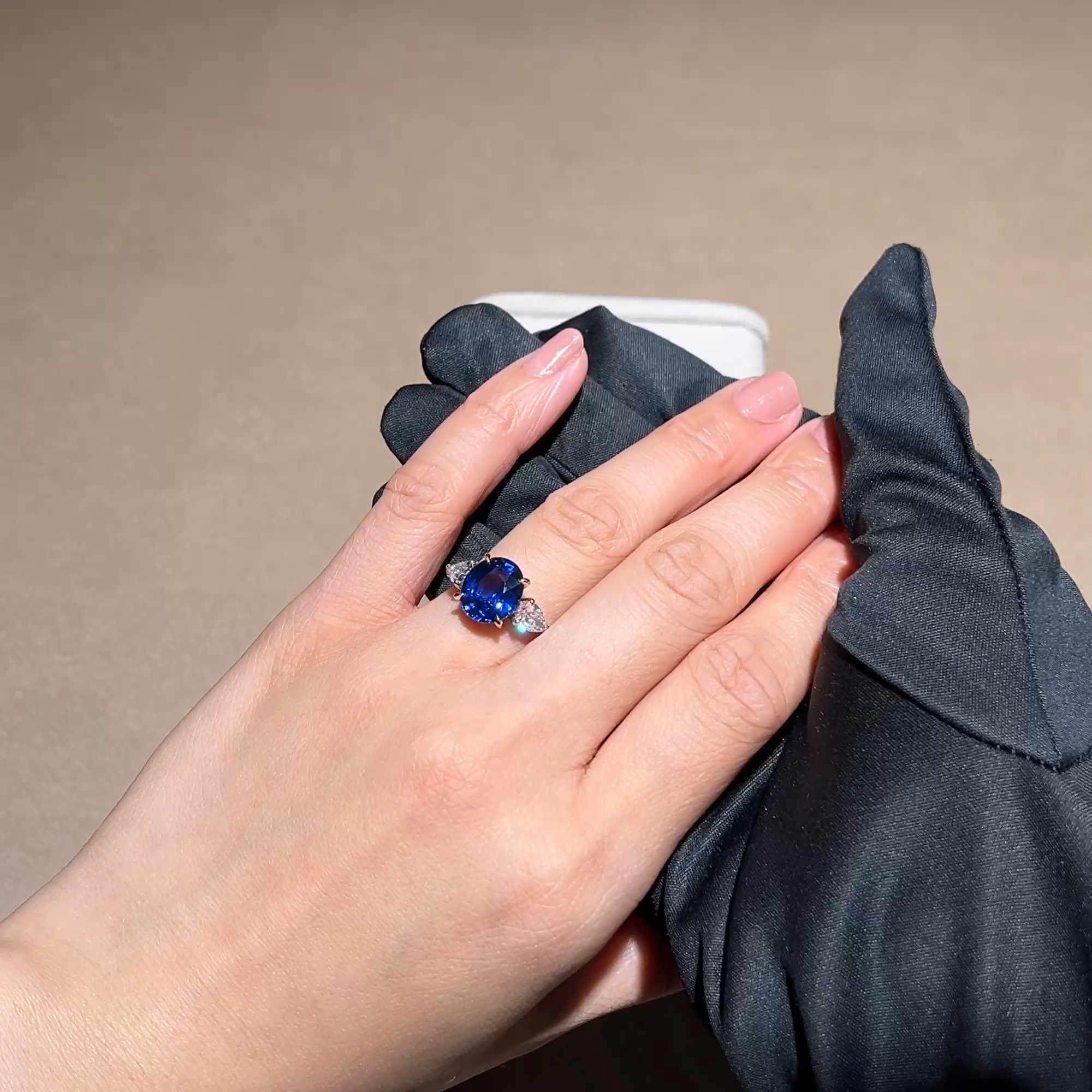 Oval Cut 4.43ct Sri Lankan Sapphire and Diamond Ring in 18ct Yellow Gold