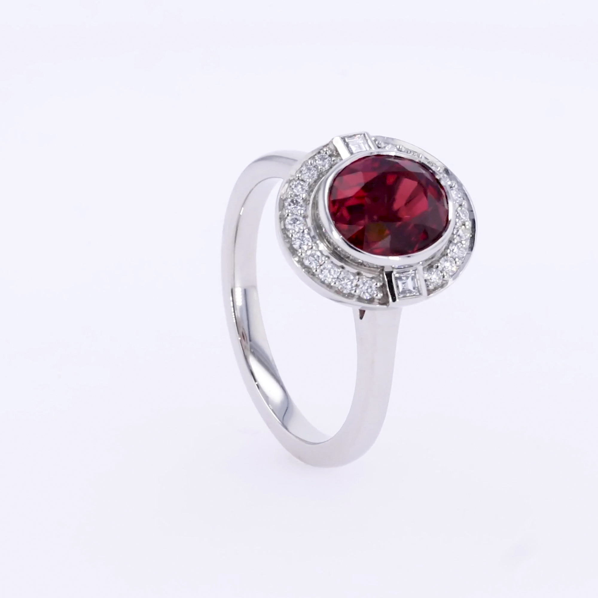 Mozambique 3.01ct Ruby and Diamond Cluster Ring in Platinum