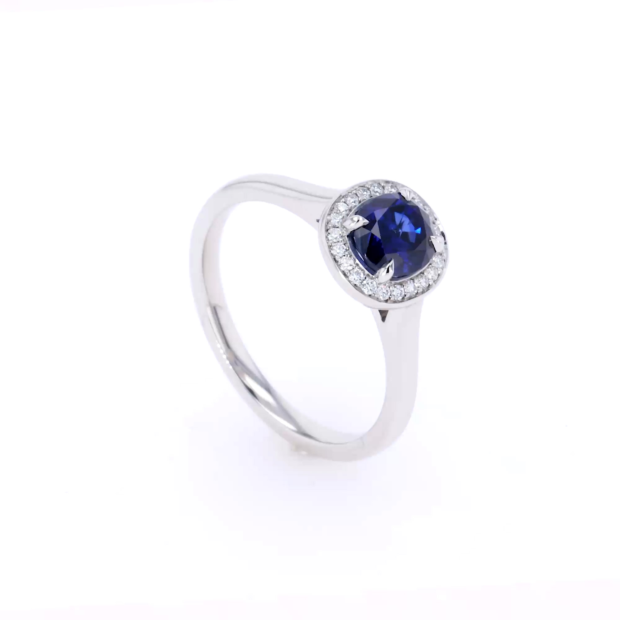 Oval Cut 1.12ct Sapphire and Diamond Cluster Ring  in Platinum