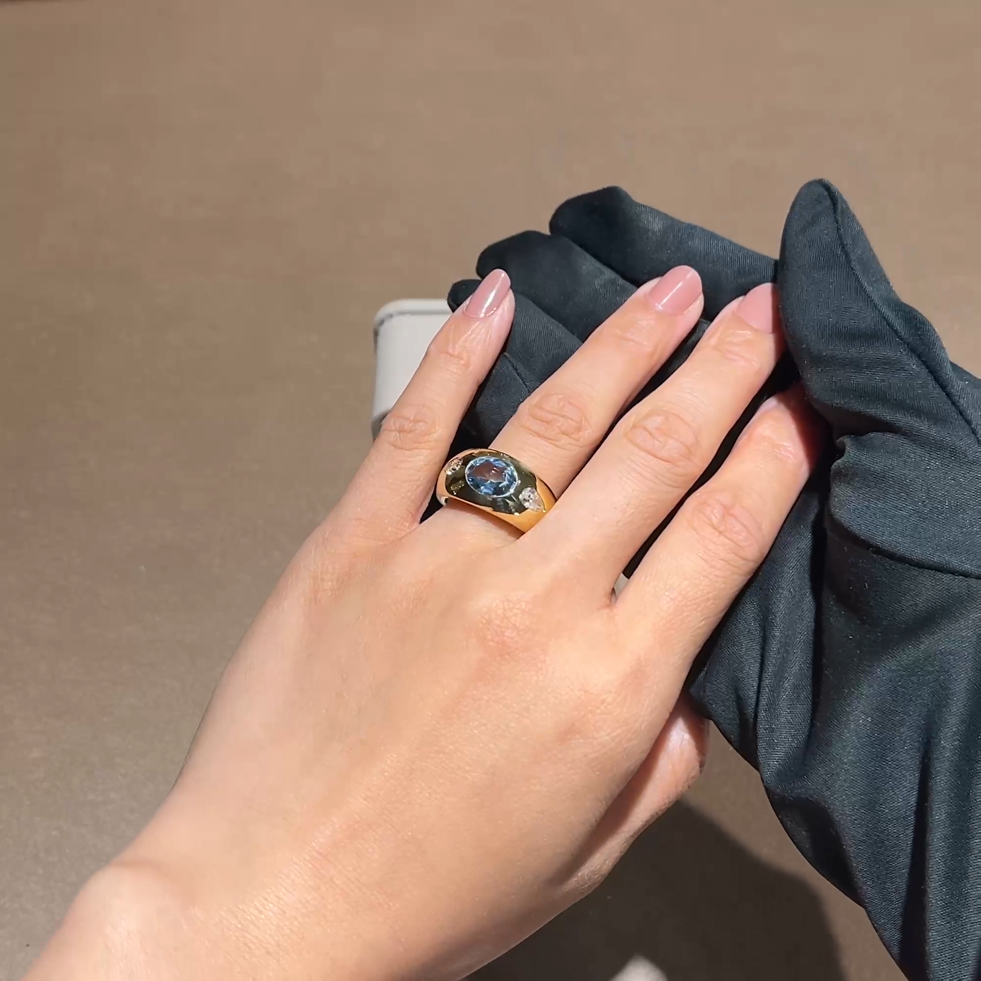 Stellar 1.93ct Aquamarine and Diamond Bombé Ring in 18ct Yellow Gold