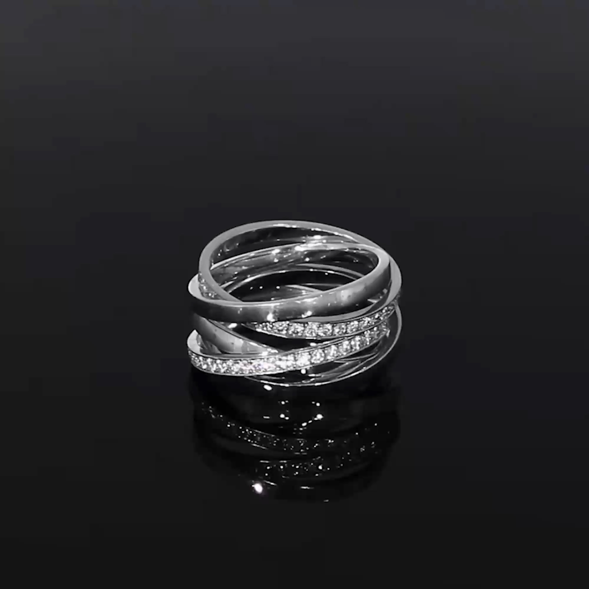 Trilogy Multi-Row Diamond Ring 1.17ct in 18ct White Gold