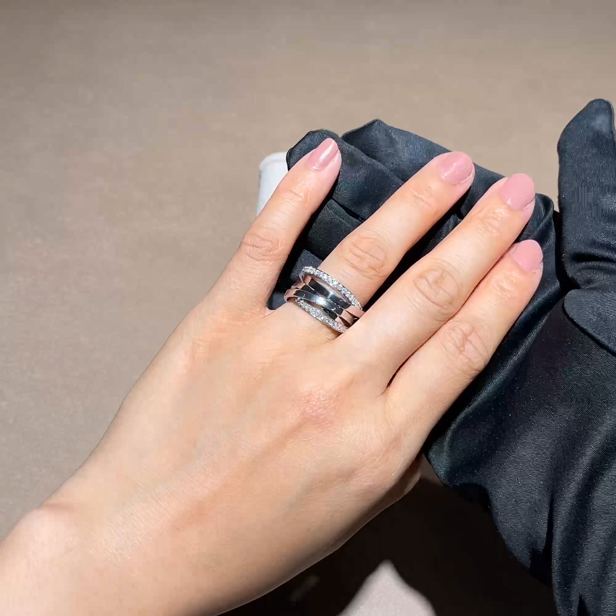 Trilogy Multi-Row Diamond Ring 1.17ct in 18ct White Gold