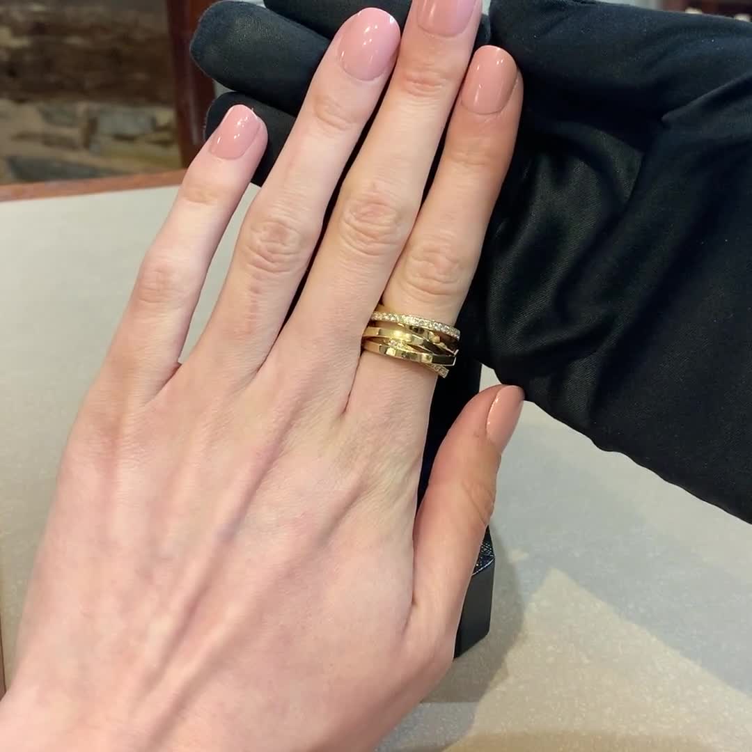 Multi-Row Diamond Ring 1.26ct in 18ct Yellow Gold