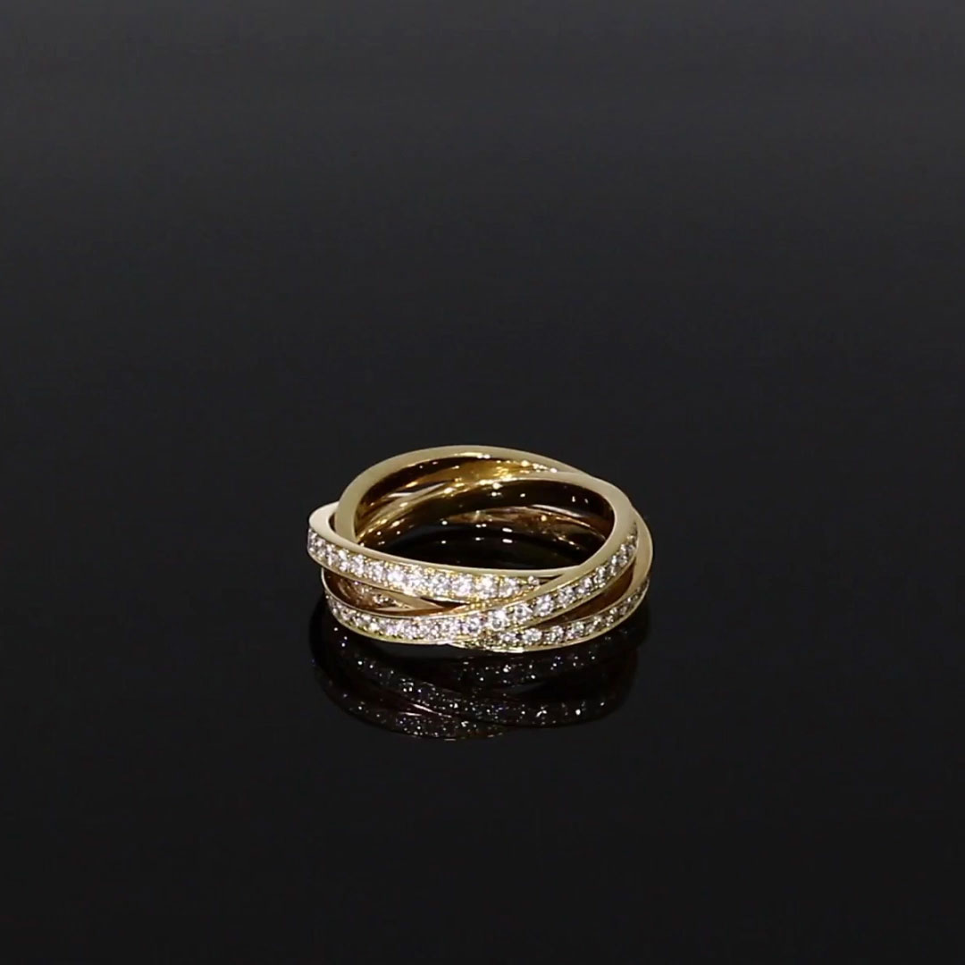 Trilogy Three-Row Diamond Ring 1.74ct in 18ct Rose Gold