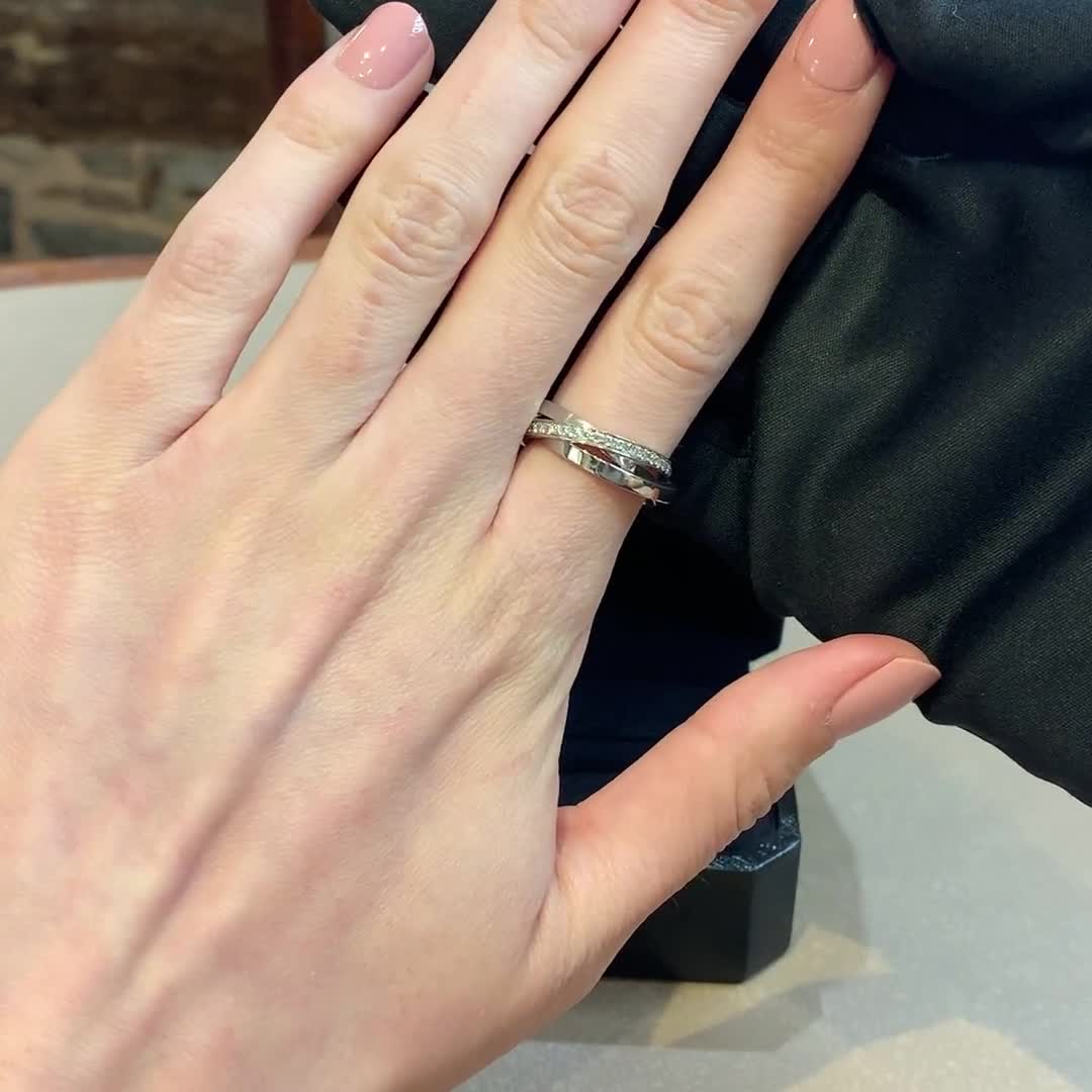 Trilogy Three-Row Diamond Ring 0.54ct in 18ct White Gold