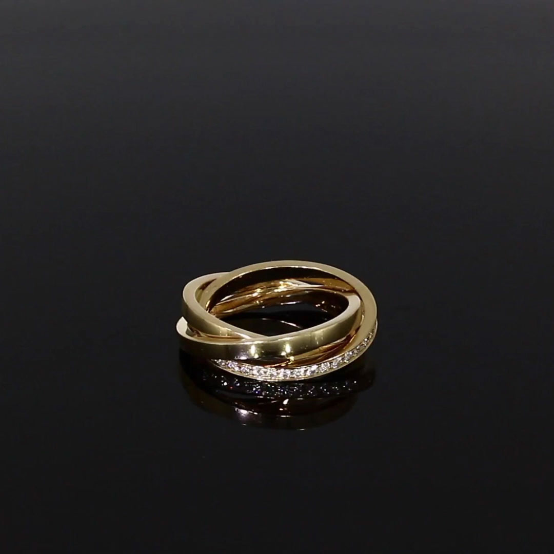 Trilogy Three-Row Diamond Ring 0.54ct in 18ct Rose Gold