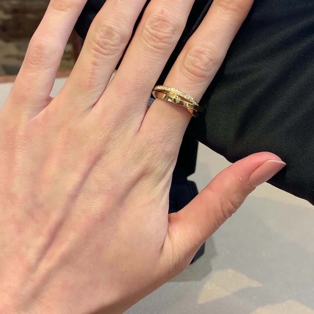 Trilogy Three-Row Diamond Ring 0.54ct in 18ct Rose Gold