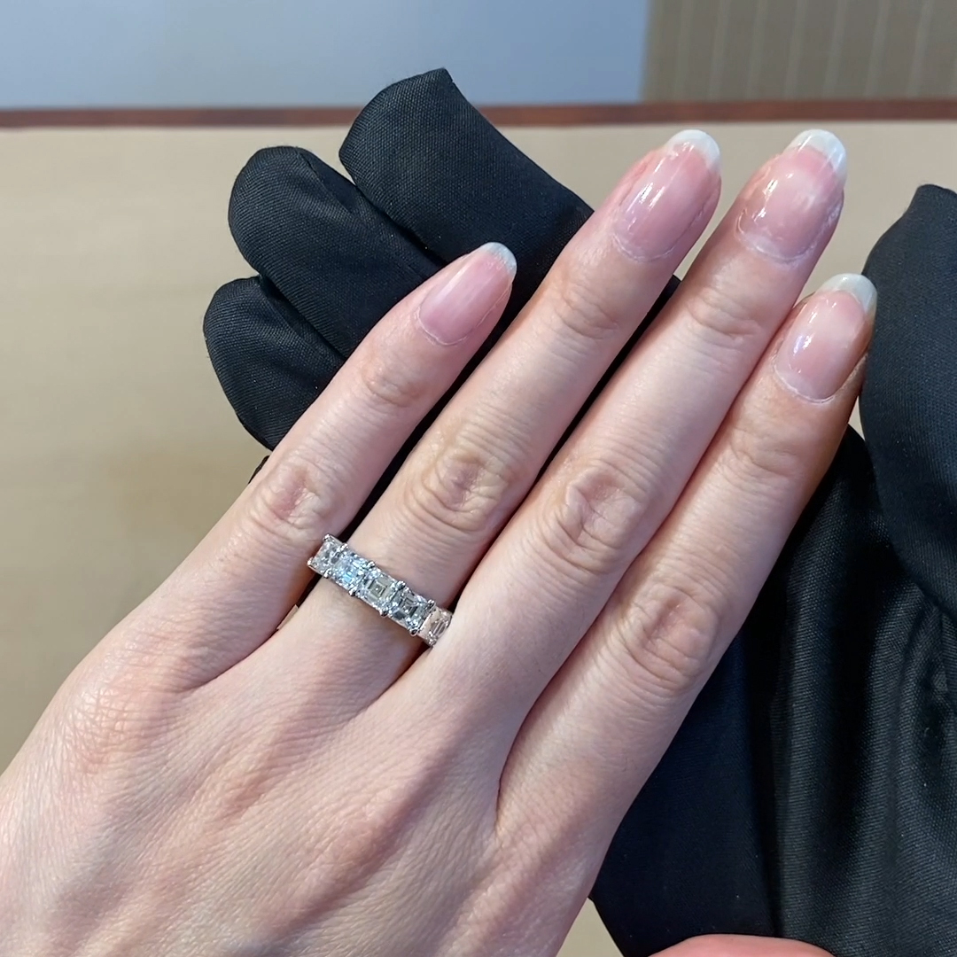 Asscher Cut Diamond Five-Stone Ring 2.50ct in Platinum