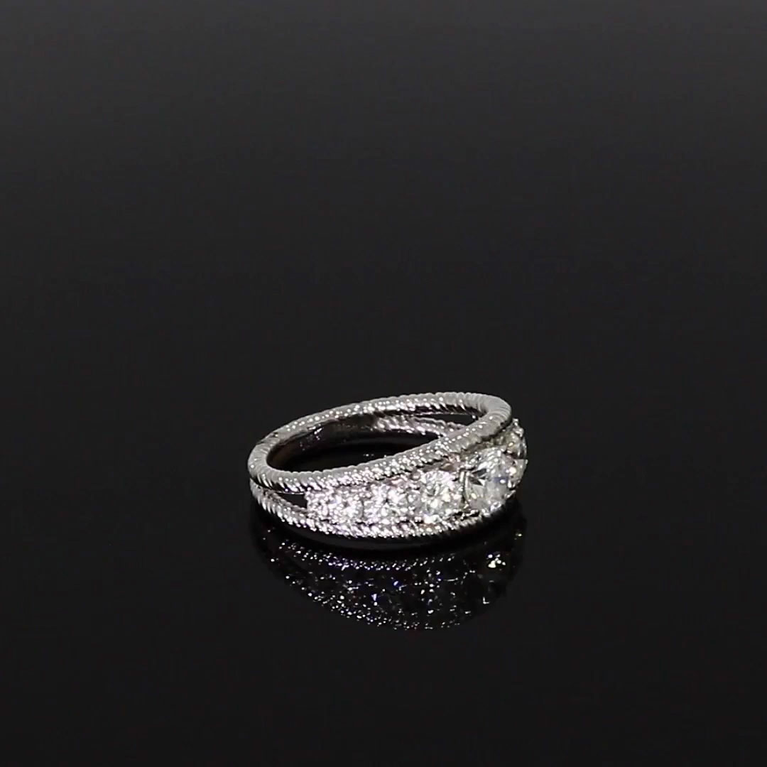 Diamond Nine Stone Ring in White Gold