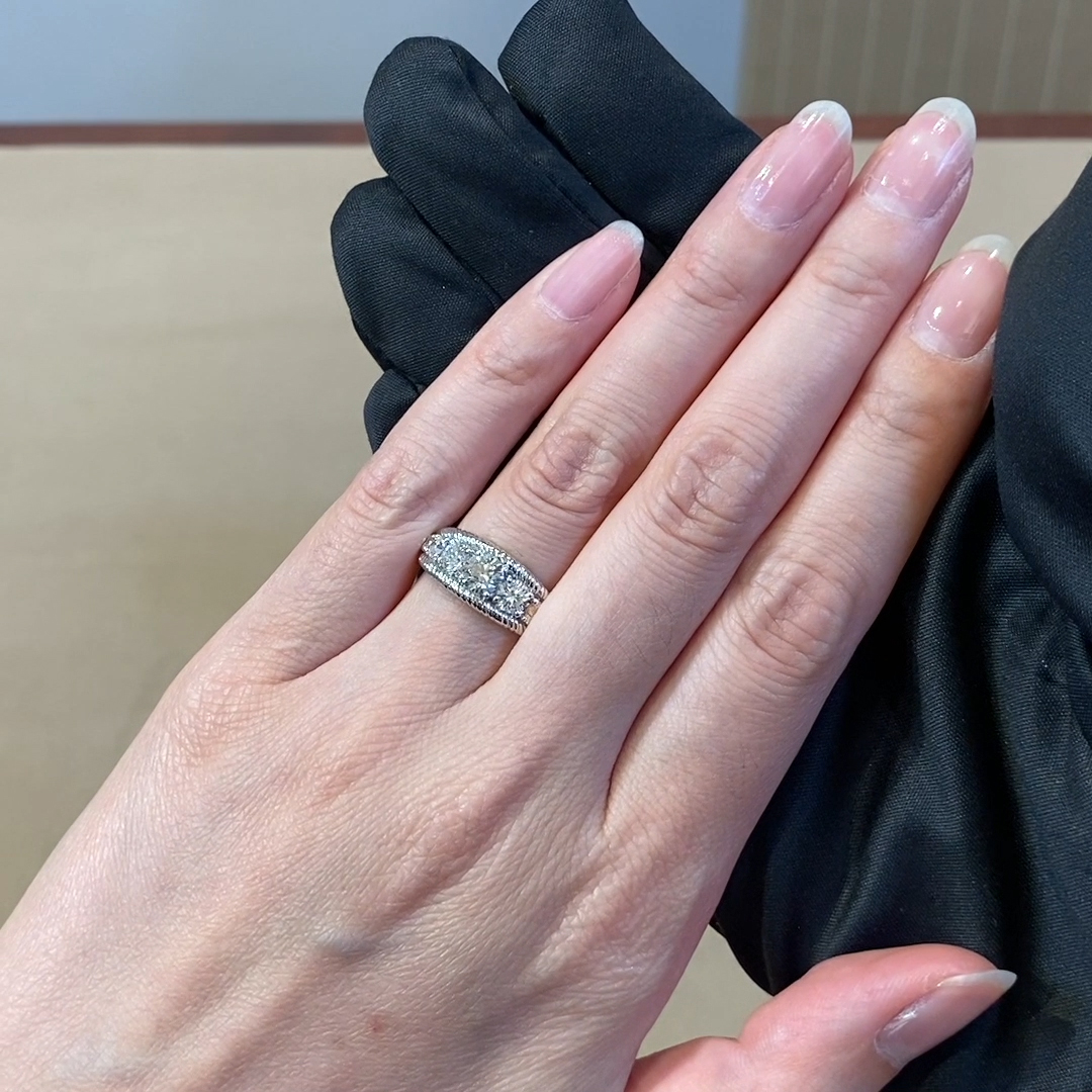 Diamond Nine Stone Ring in White Gold