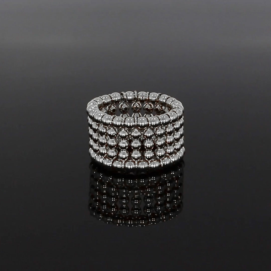 Bohemia Expandable Five Row Ring in 18ct White Gold