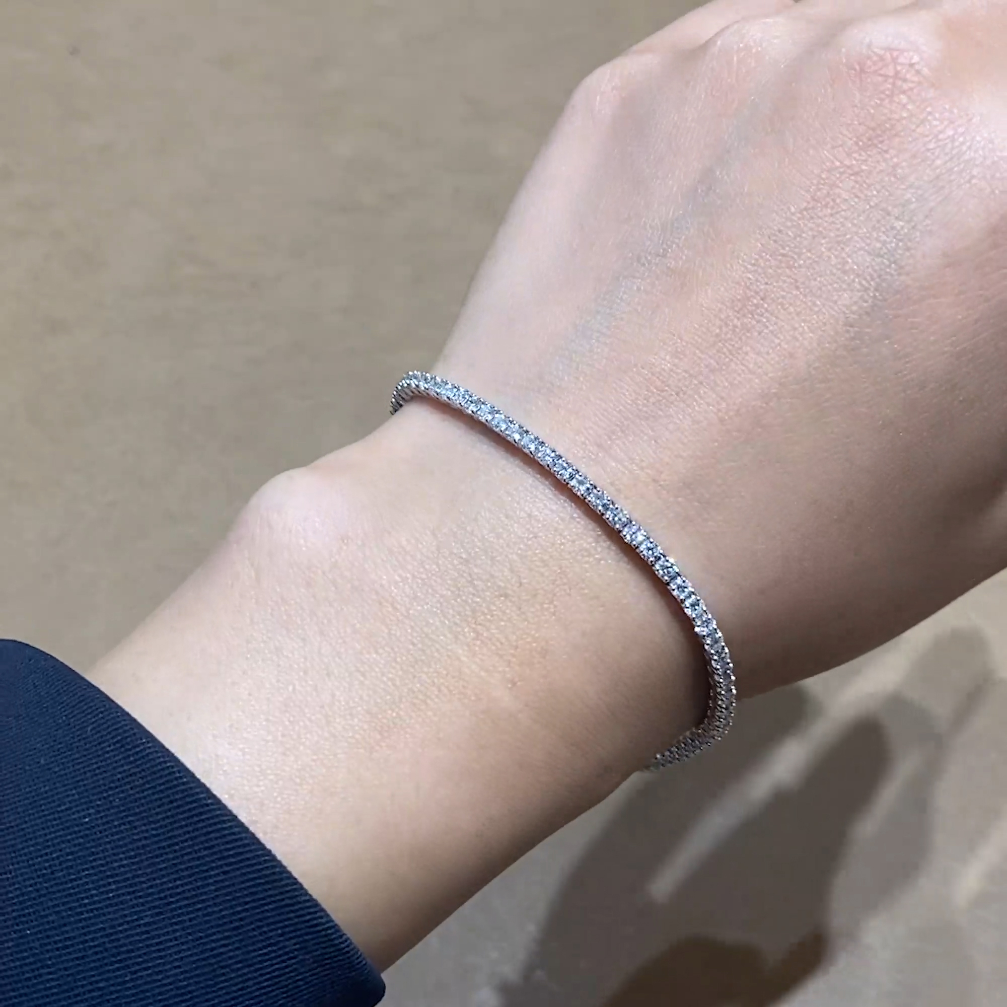 Brilliant Cut Diamond Line Bracelet 2.97ct in 18ct White Gold