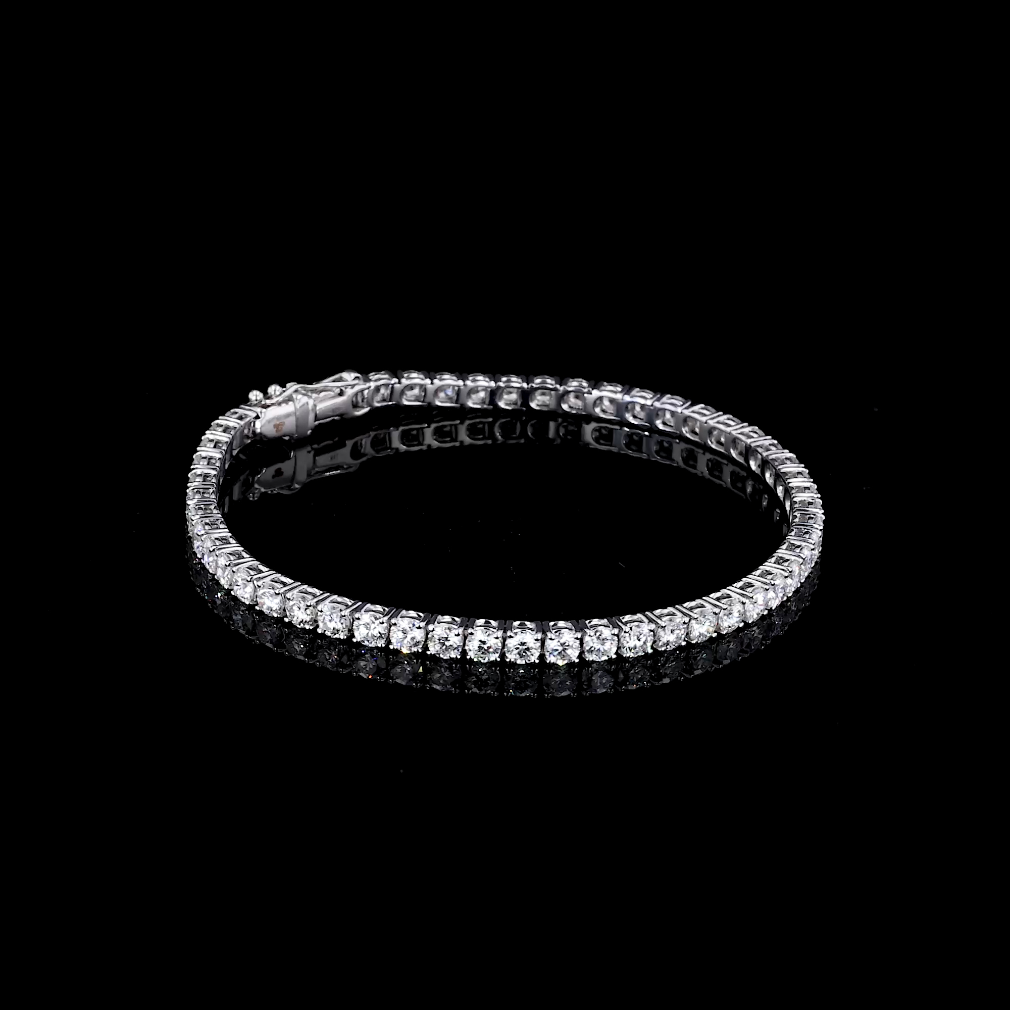 Brilliant Cut Diamond Line Bracelet 6.80ct in 18ct white gold