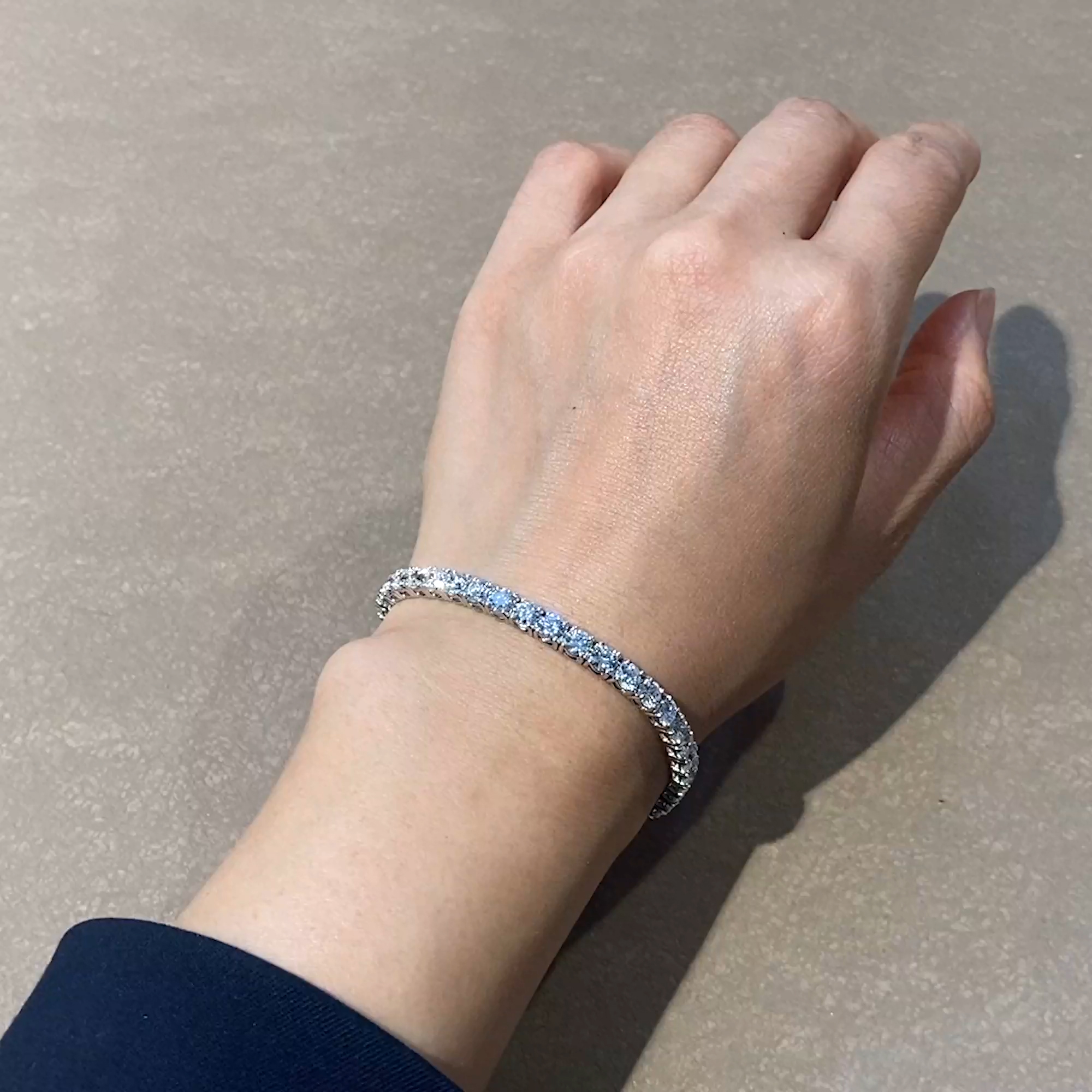 Brilliant Cut Diamond Line Bracelet 10.00ct in 18ct White Gold