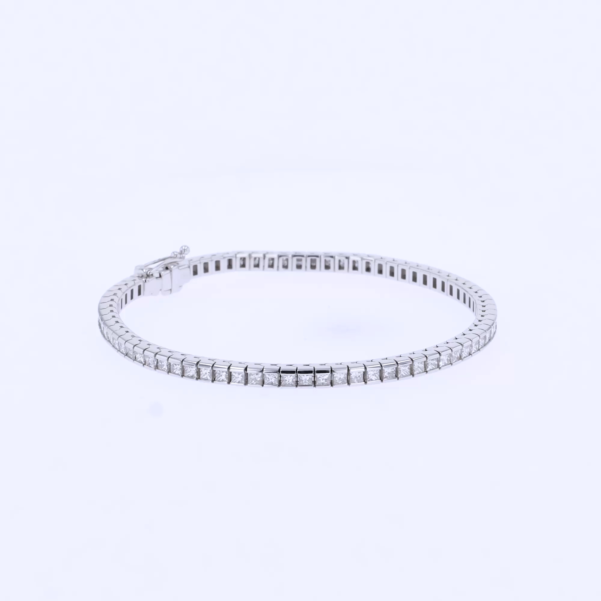 Princess Cut Diamond Line Bracelet 3.35ct in 18ct White Gold