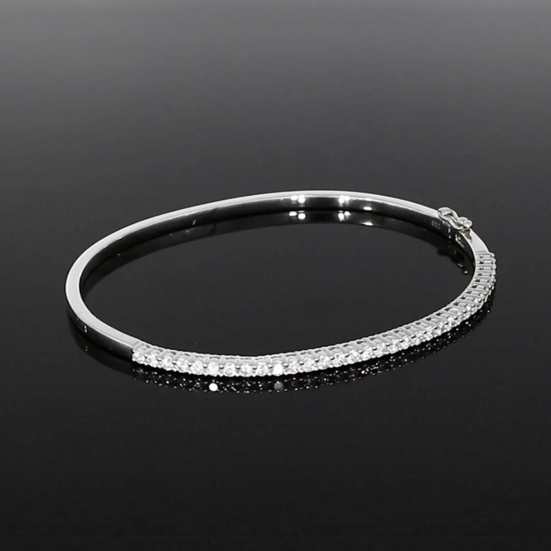 Diamond Half Hoop Bangle 1.04ct in 18ct White Gold