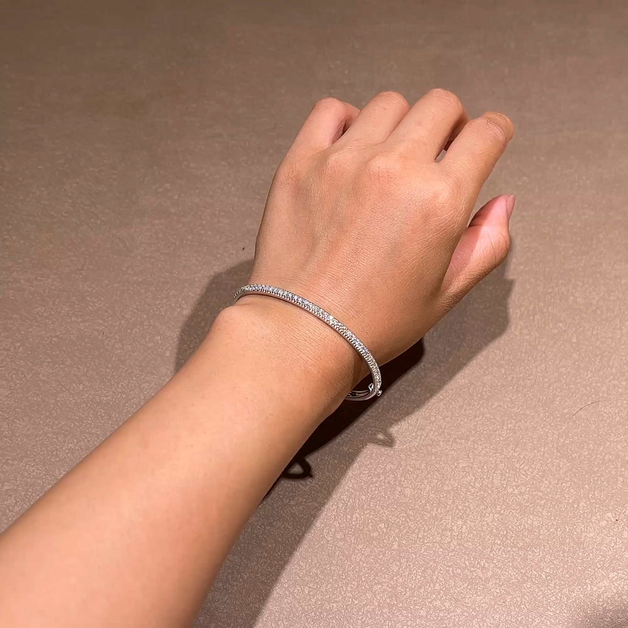 Diamond Half Hoop Bangle 1.04ct in 18ct White Gold