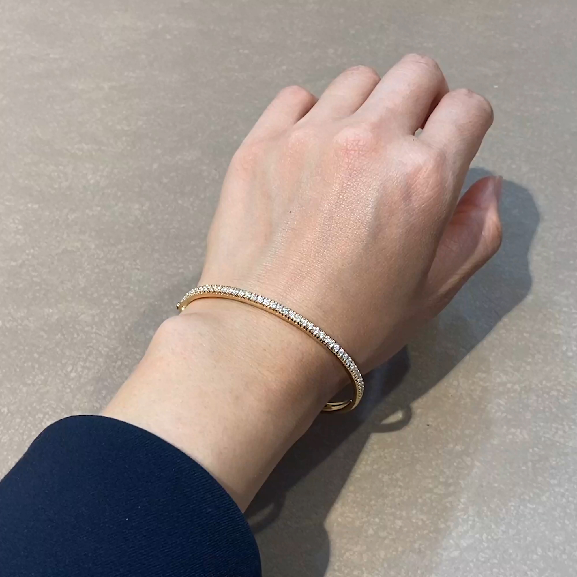 Diamond Half Hoop Bangle 1.05ct in 18ct Rose Gold