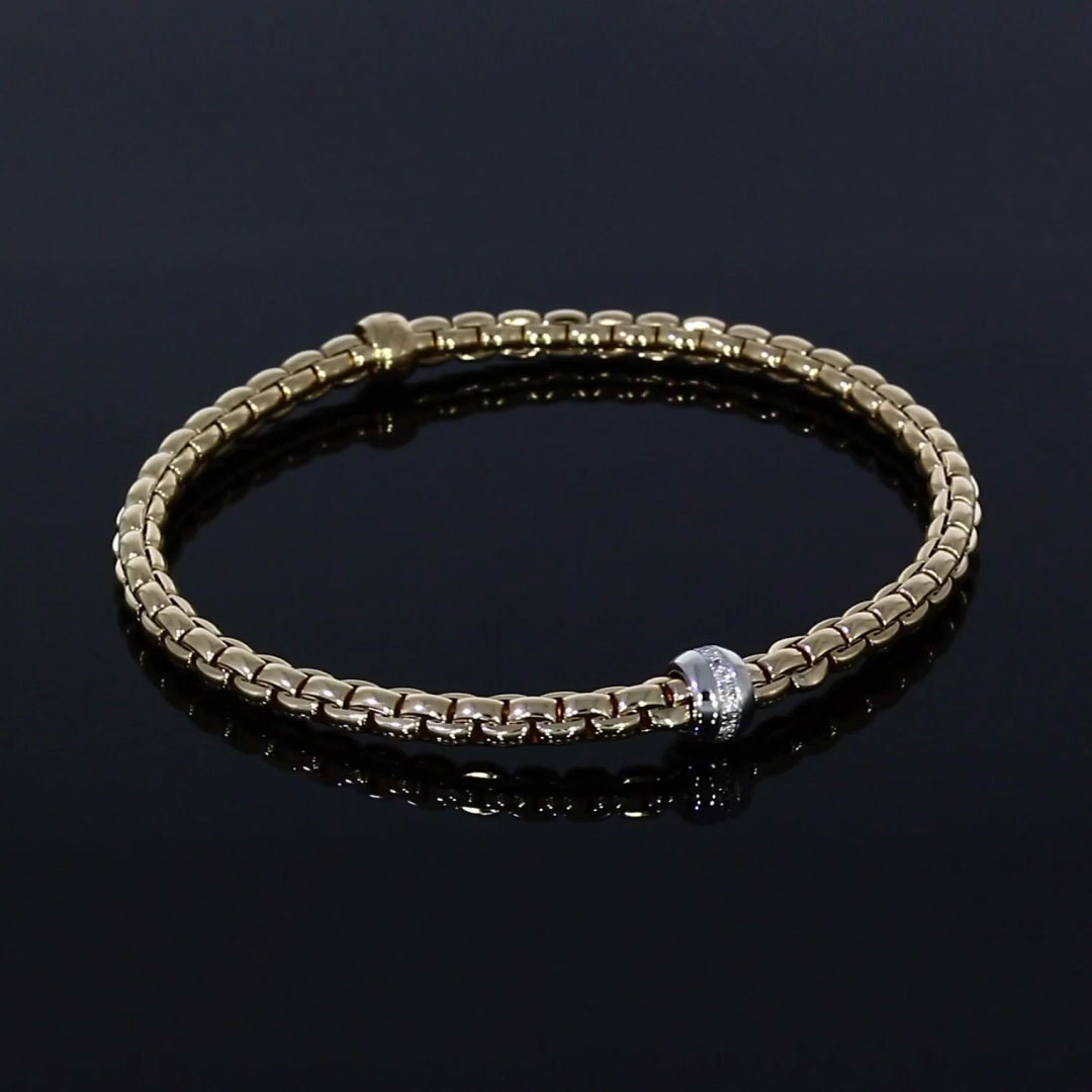 Fope Flex'it Diamond Bracelet<br /> 0.07CT in 18CT Rose Gold