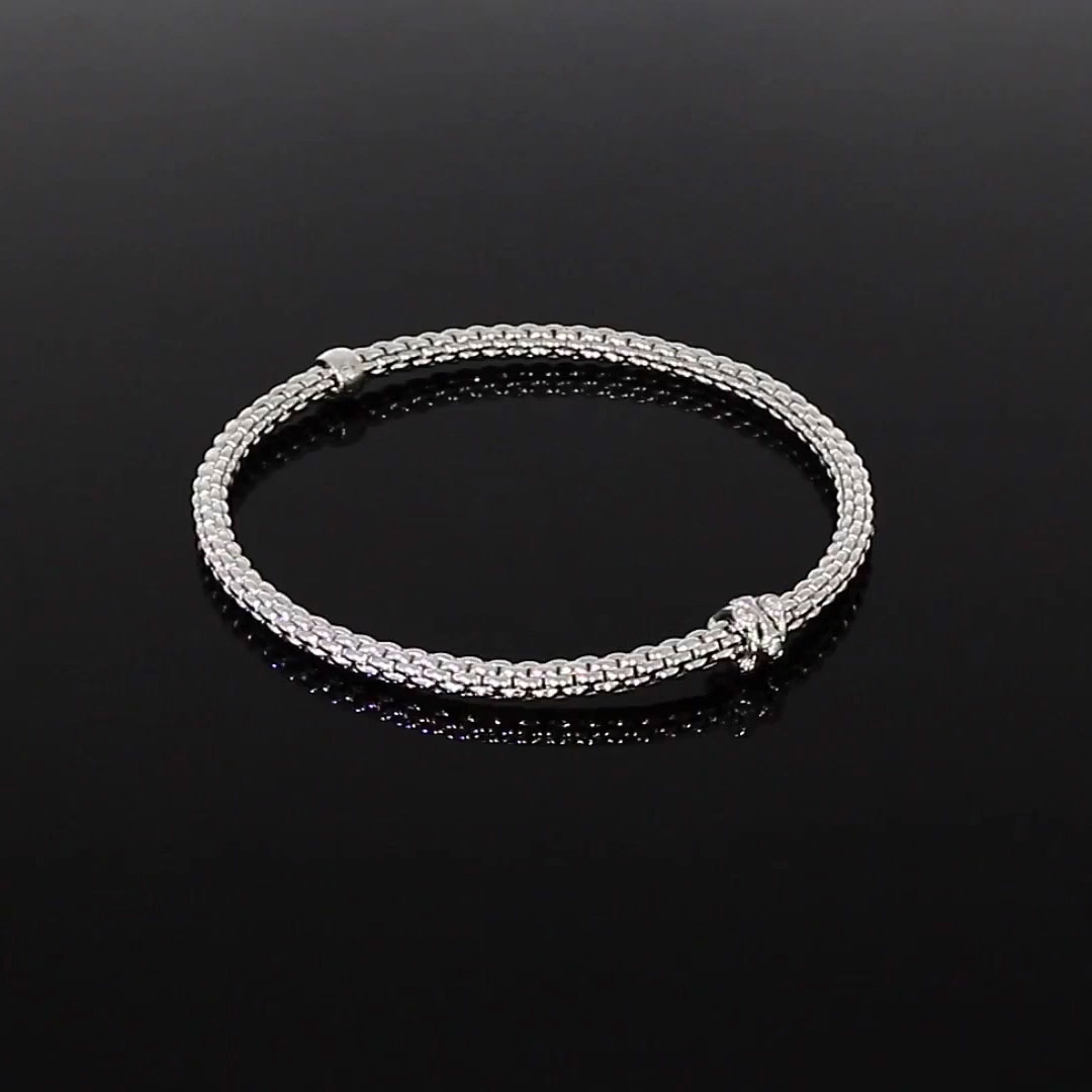 Fope Flex'it Diamond Bracelet 0.12ct in 18ct White Gold