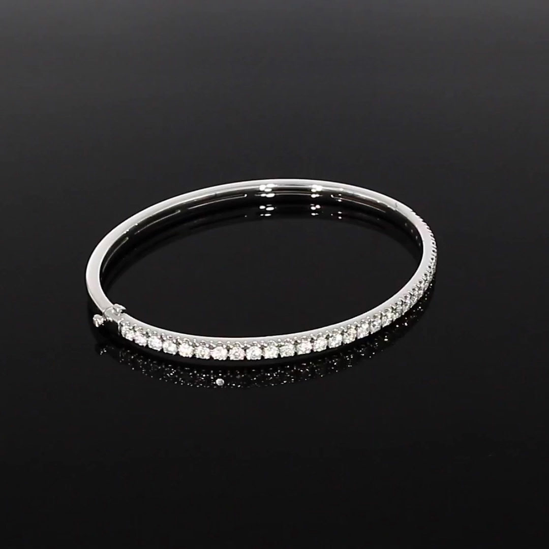 Diamond Half Hoop Bangle 2.02ct in 18ct White Gold
