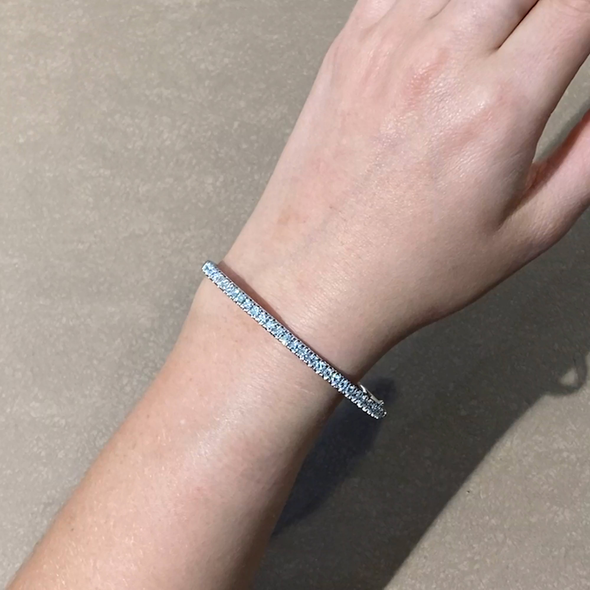 Diamond Half Hoop Bangle 2.02ct in 18ct White Gold