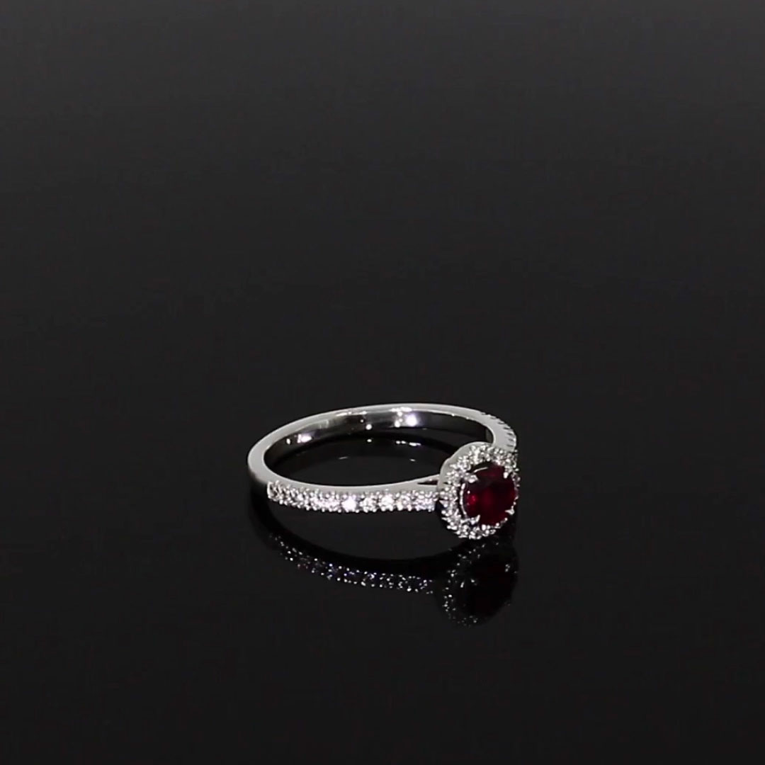 Celestial 0.37ct Ruby and Diamond Cluster Ring in 18ct White Gold