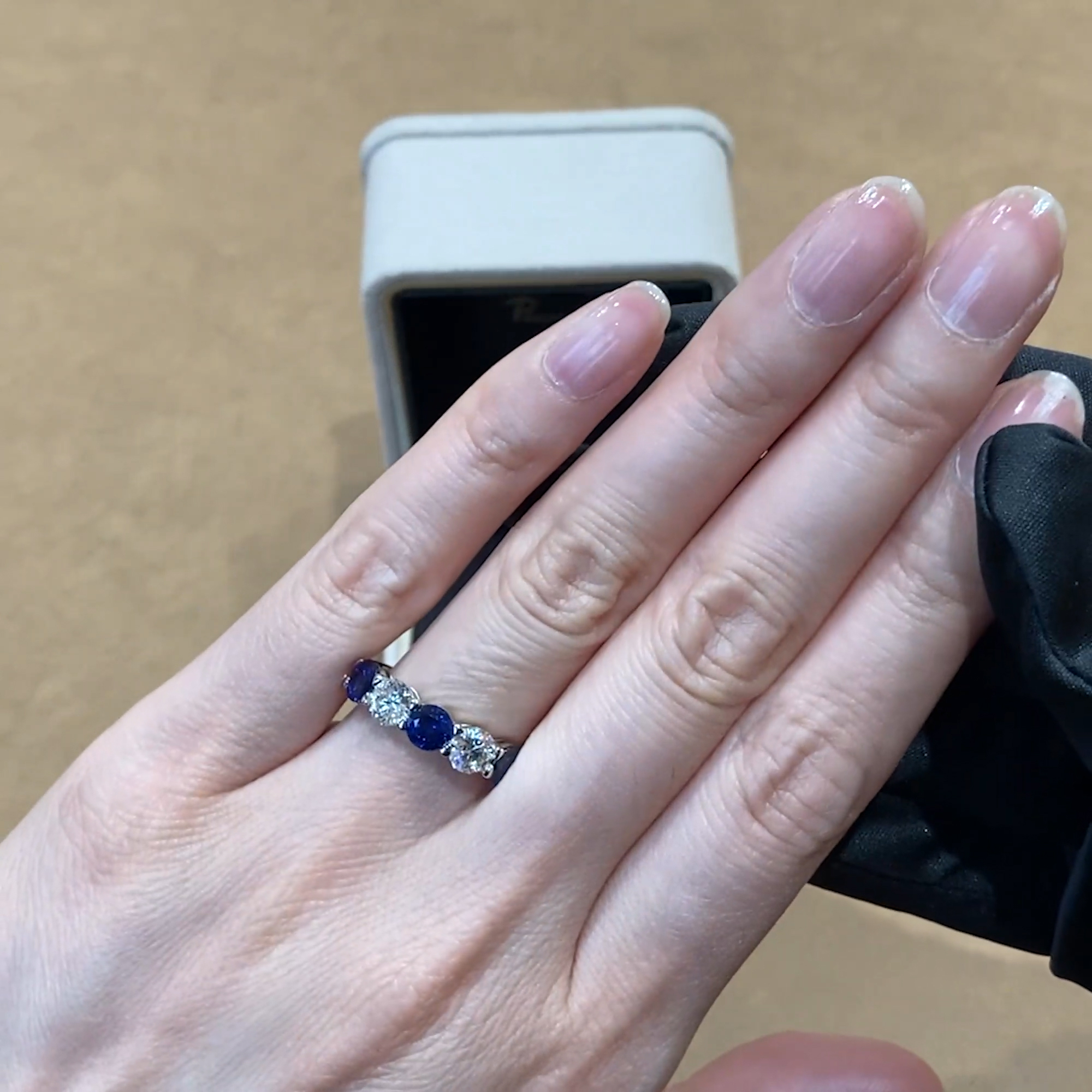 Five Stone Sapphire and Diamond  Ring  2.5ct in Platinum