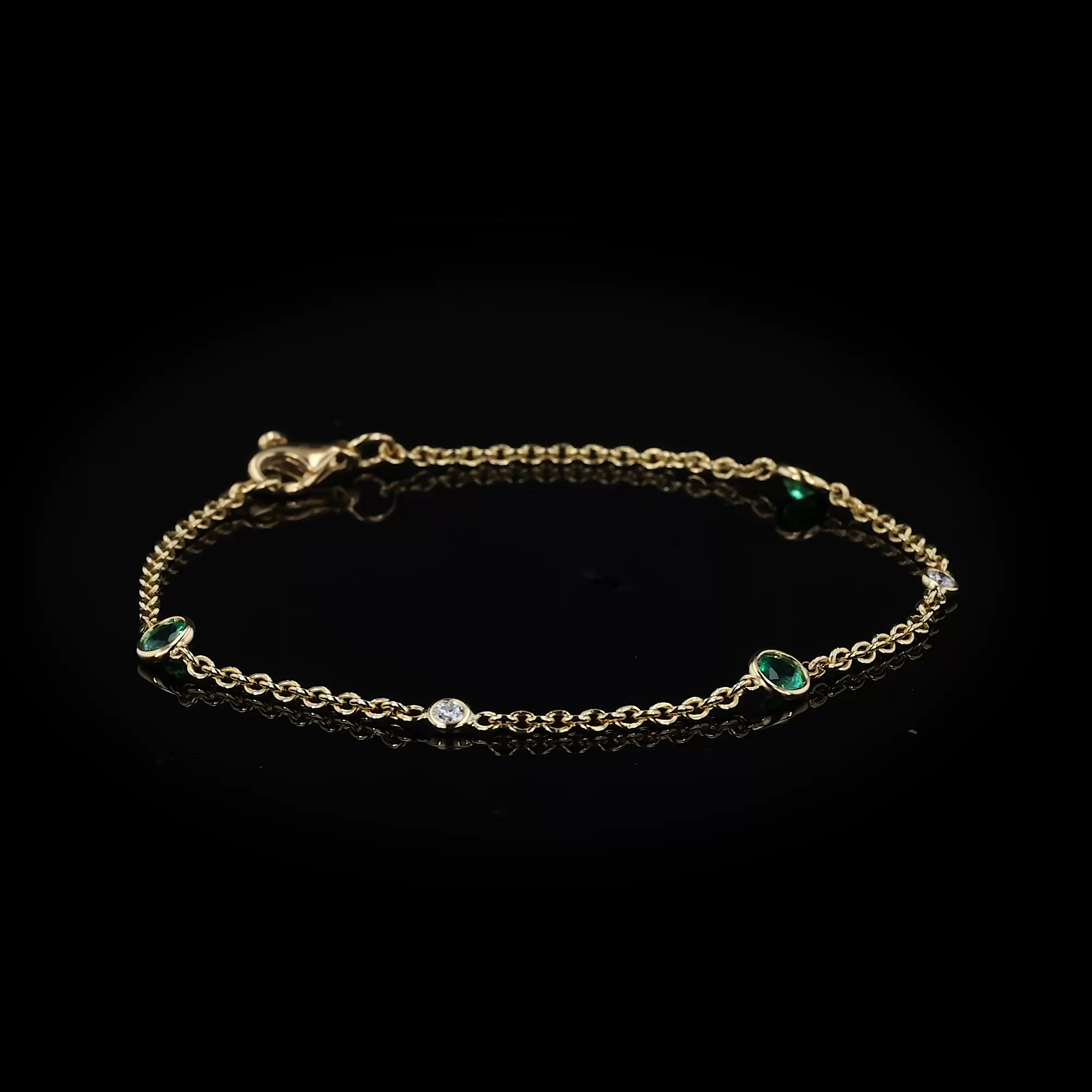 Sundance Emerald and Diamond Bracelet 0.44ct in 18ct Yellow Gold