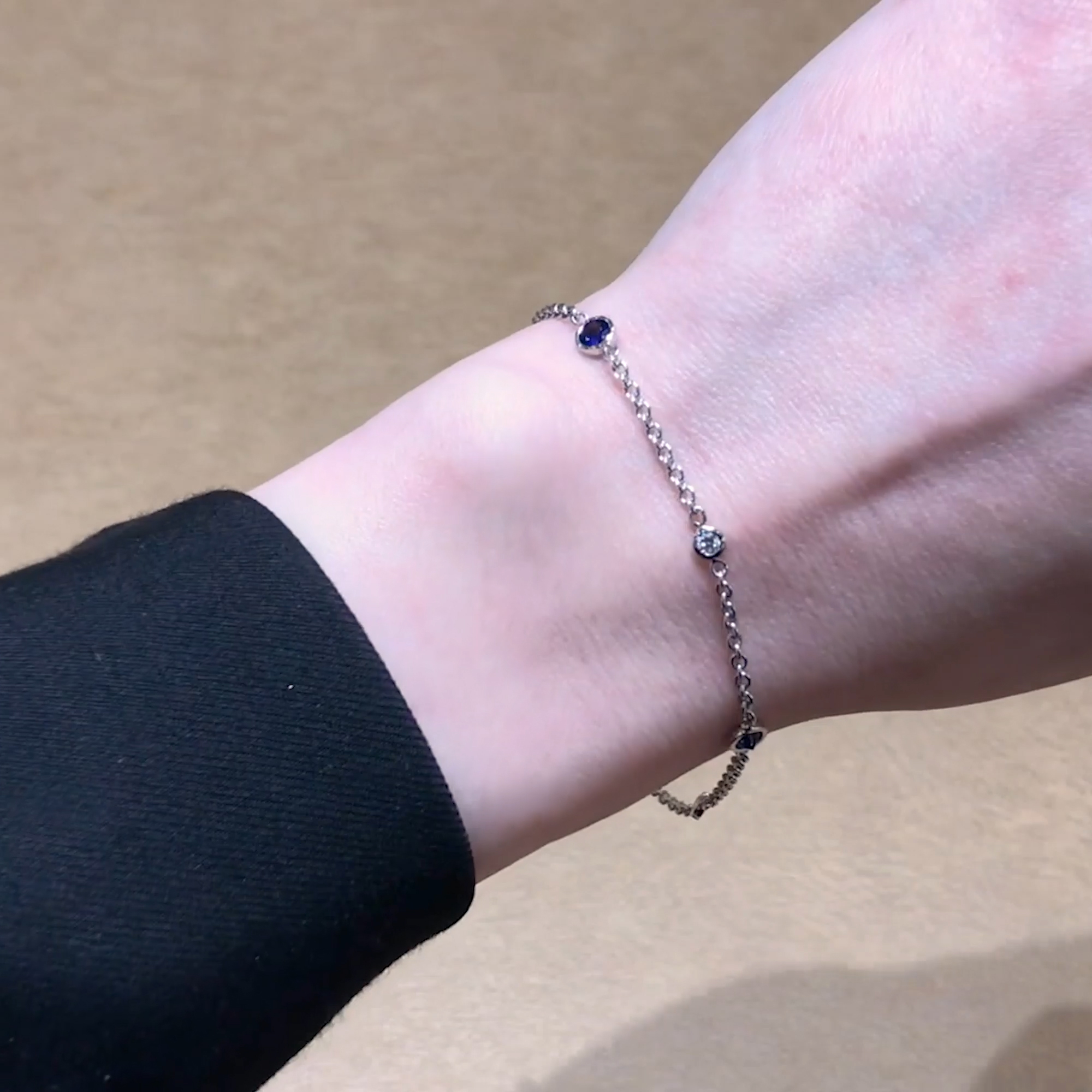 Sundance Sapphire and Diamond Bracelet 0.76ct in 18ct White Gold