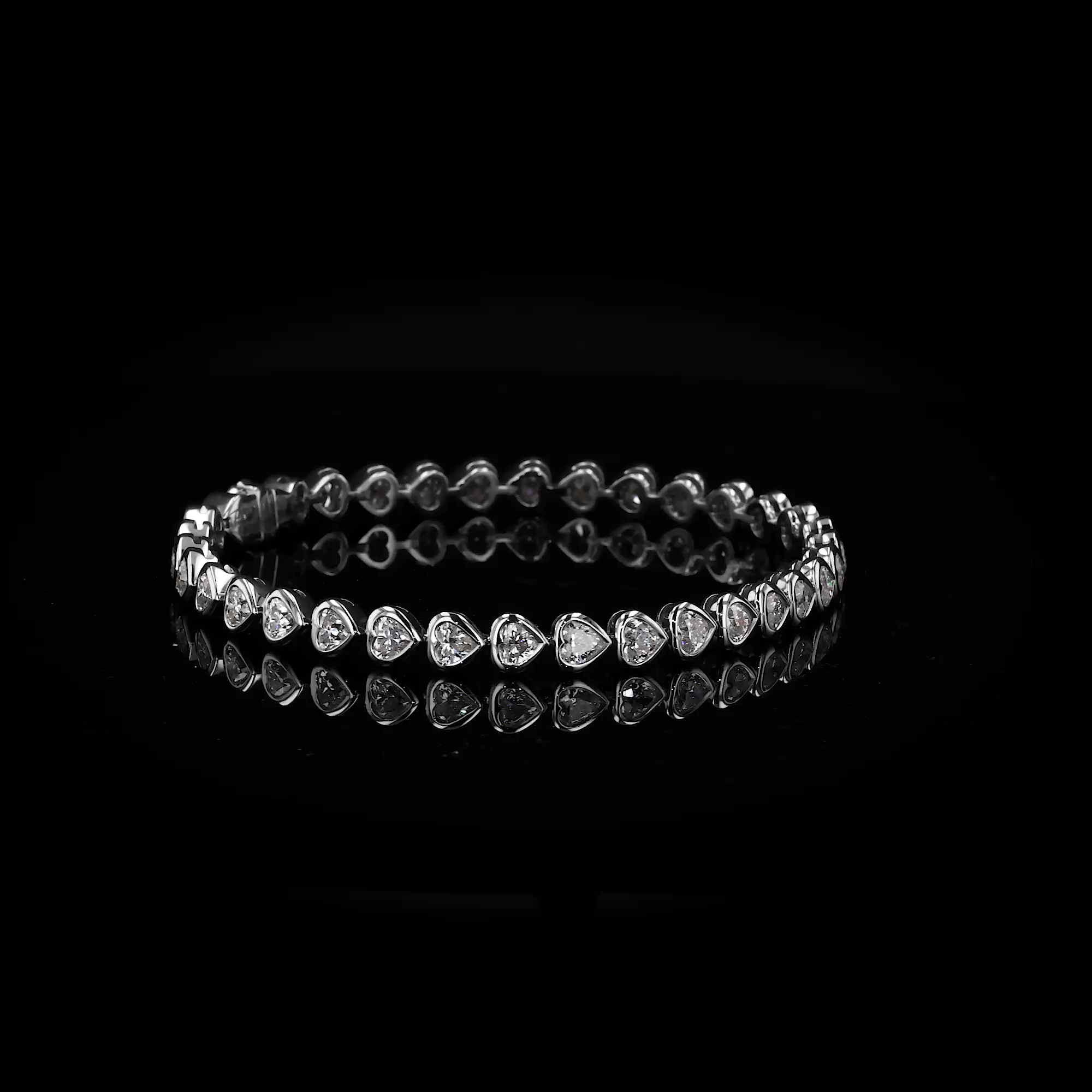 Sundance 6.67ct Heartshape Diamond Tennis Bracelet in 18ct White Gold