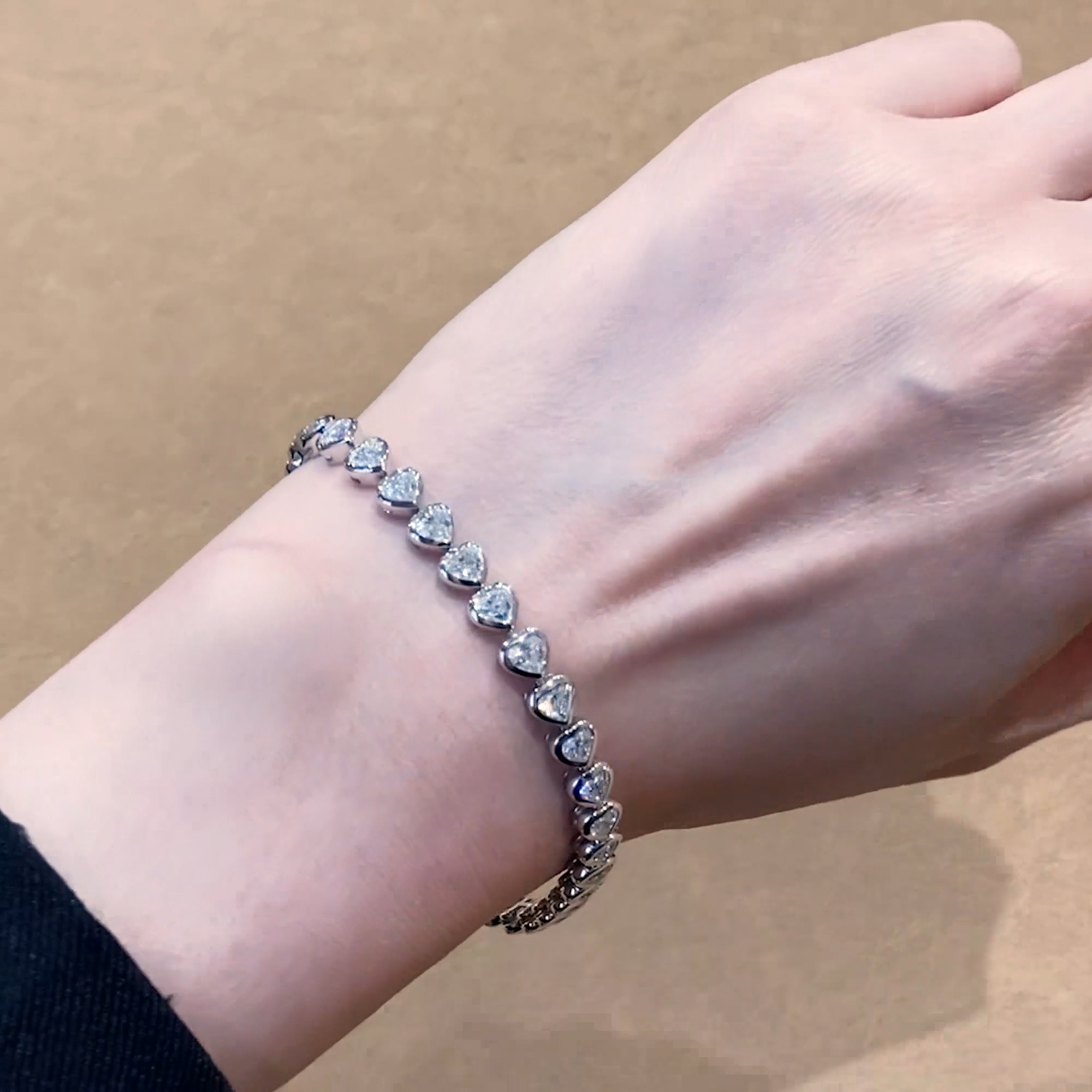 Sundance 6.67ct Heartshape Diamond Tennis Bracelet in 18ct White Gold