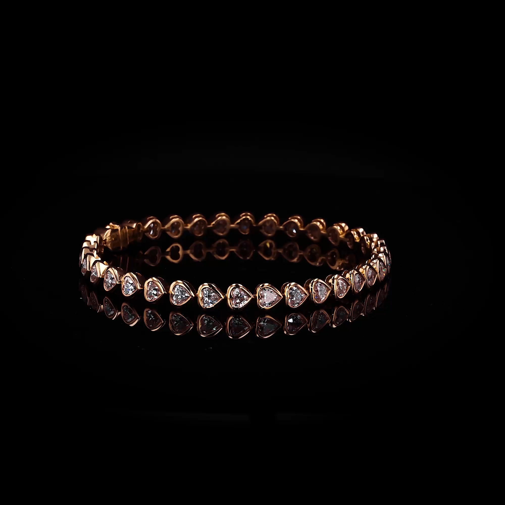 Sundance 6.60ct Heartshape Diamond Tennis Bracelet in 18ct Rose Gold