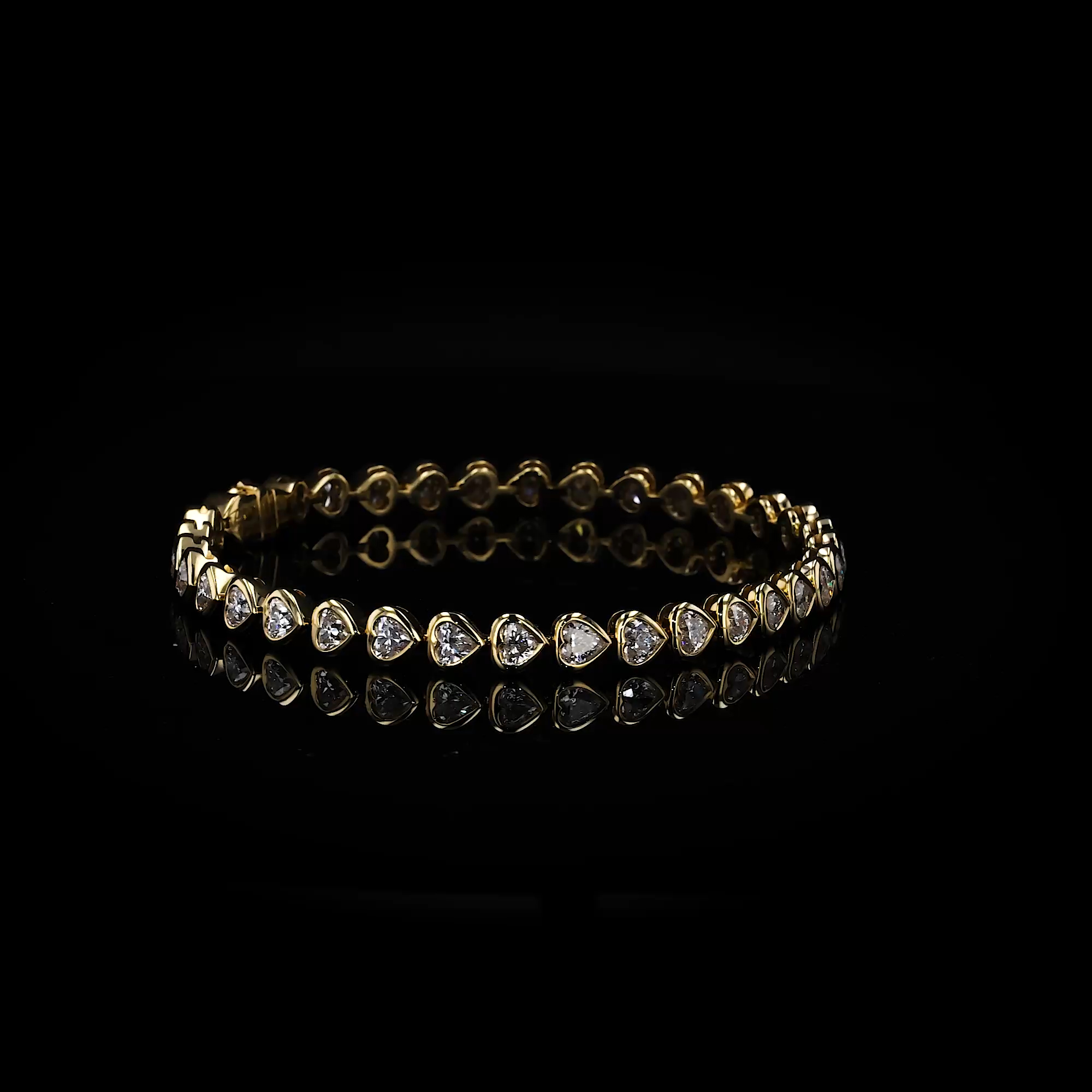 Sundance 6.63ct Heartshape Diamond Tennis Bracelet in 18ct Yellow Gold