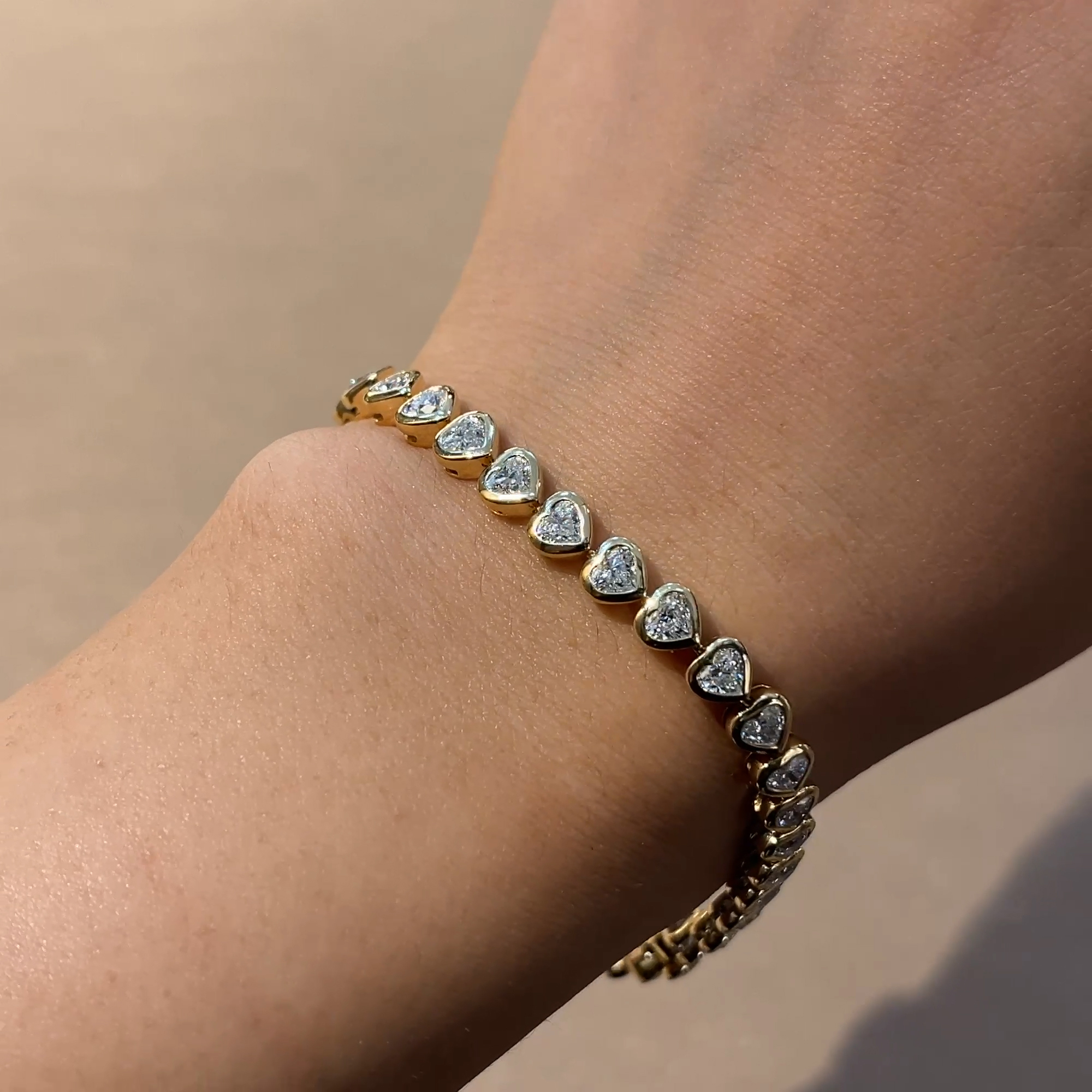 Sundance 6.63ct Heartshape Diamond Tennis Bracelet in 18ct Yellow Gold