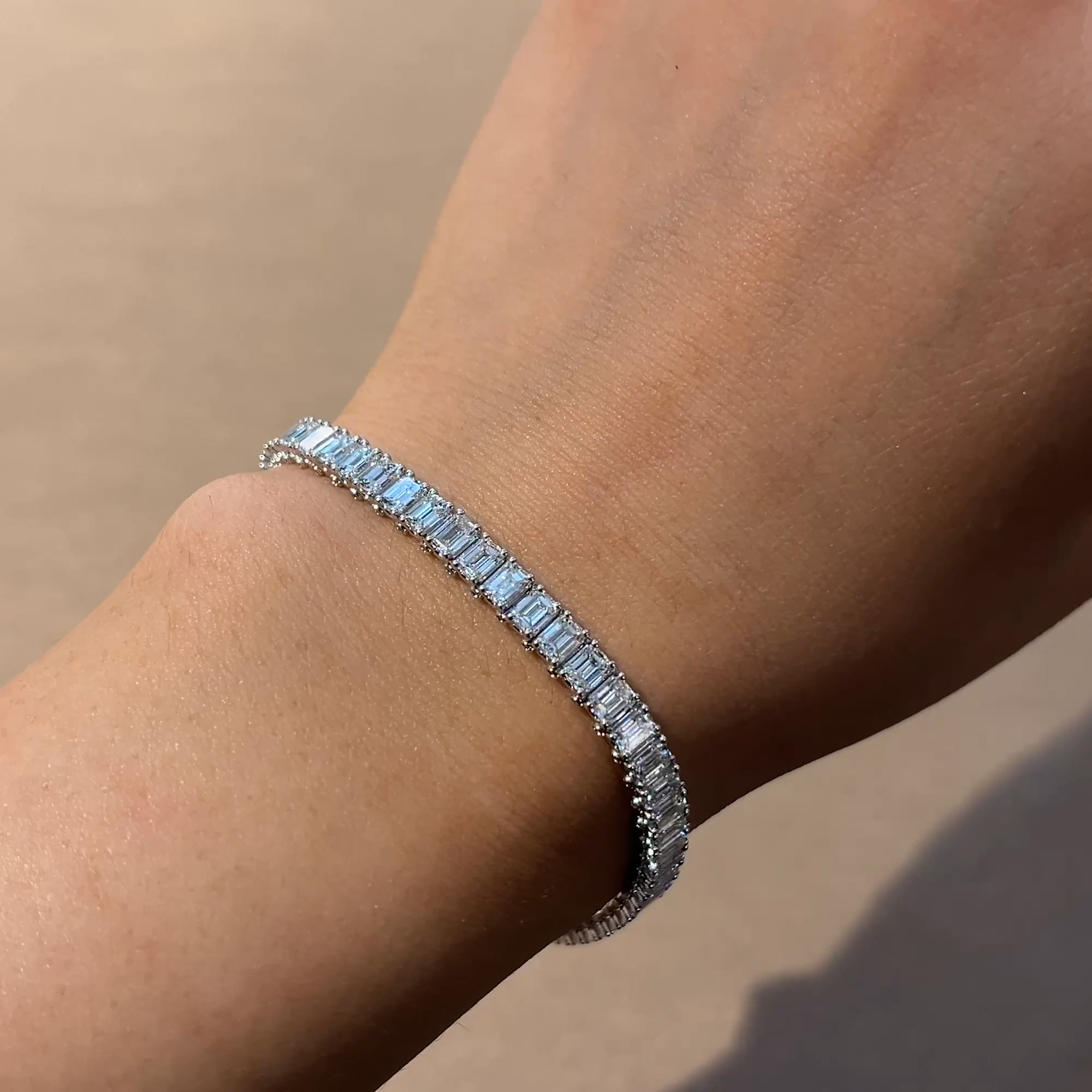 Emerald Cut Diamond Bracelet 10.85ct in 18ct White Gold