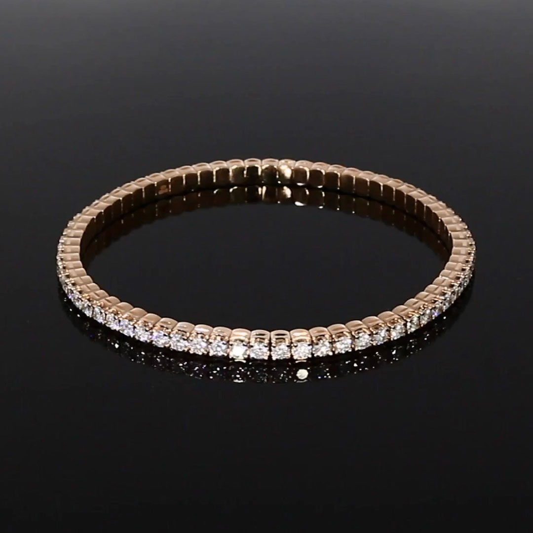 Expandable Diamond Bangle 4.21ct in 18ct Rose Gold