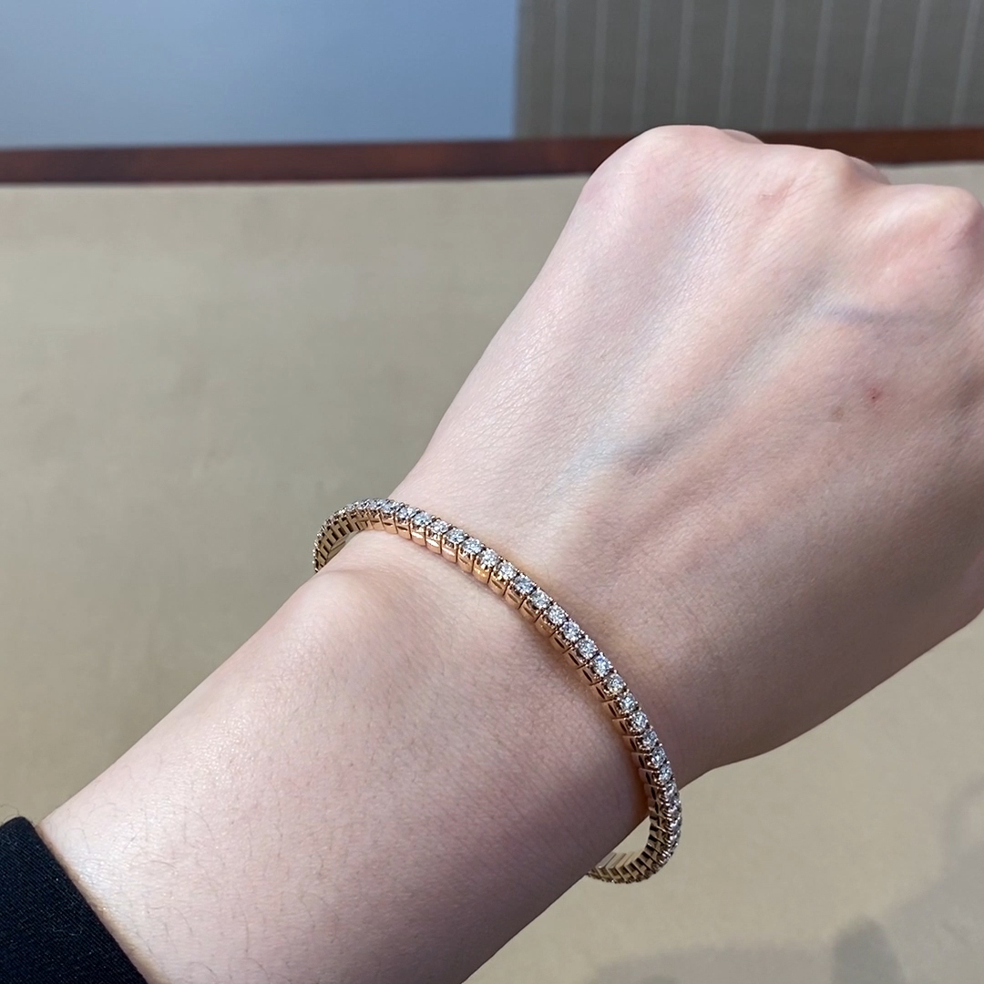 Expandable Diamond Bangle 4.21ct in 18ct Rose Gold