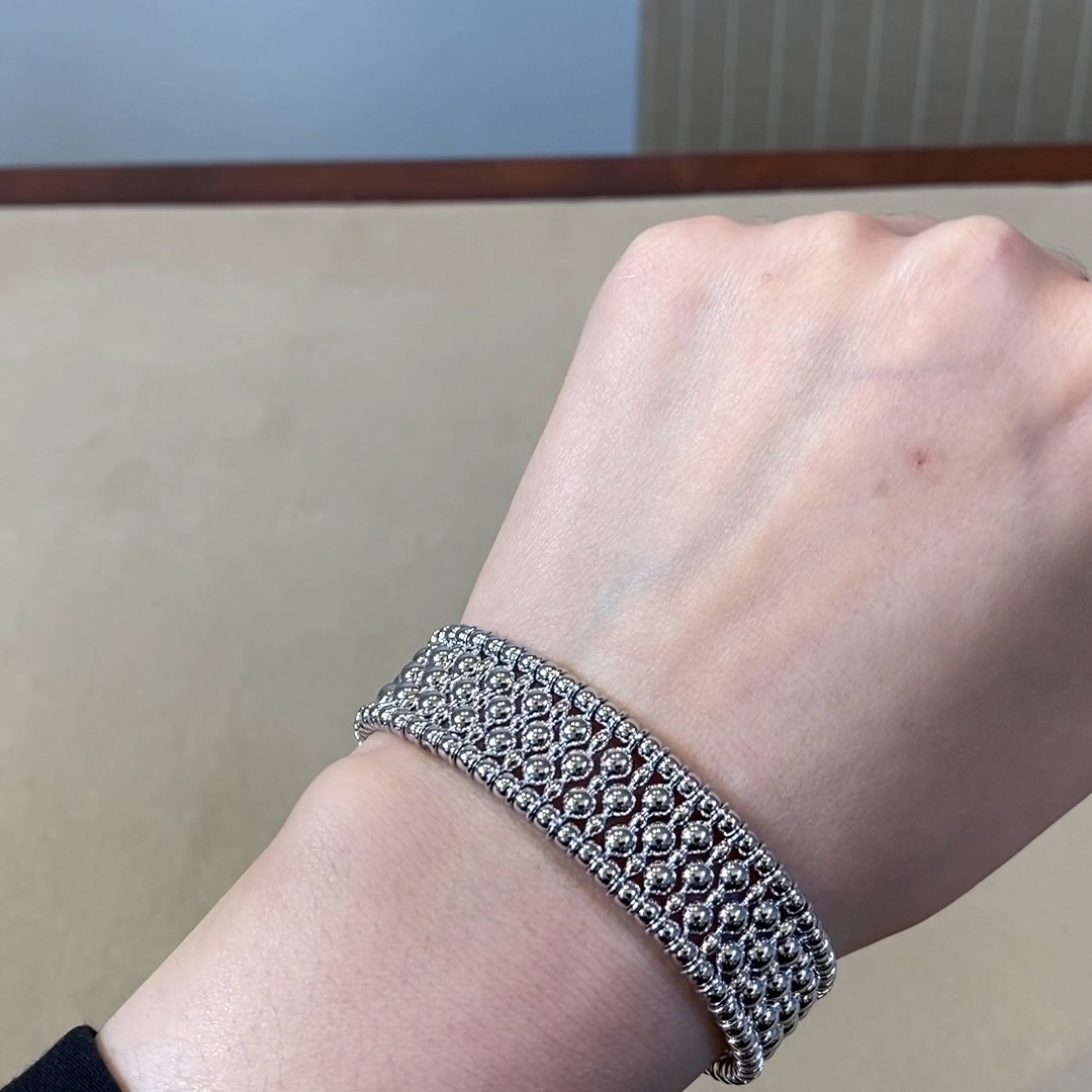 Bohemia Wide Gold Bracelet in 18ct White Gold