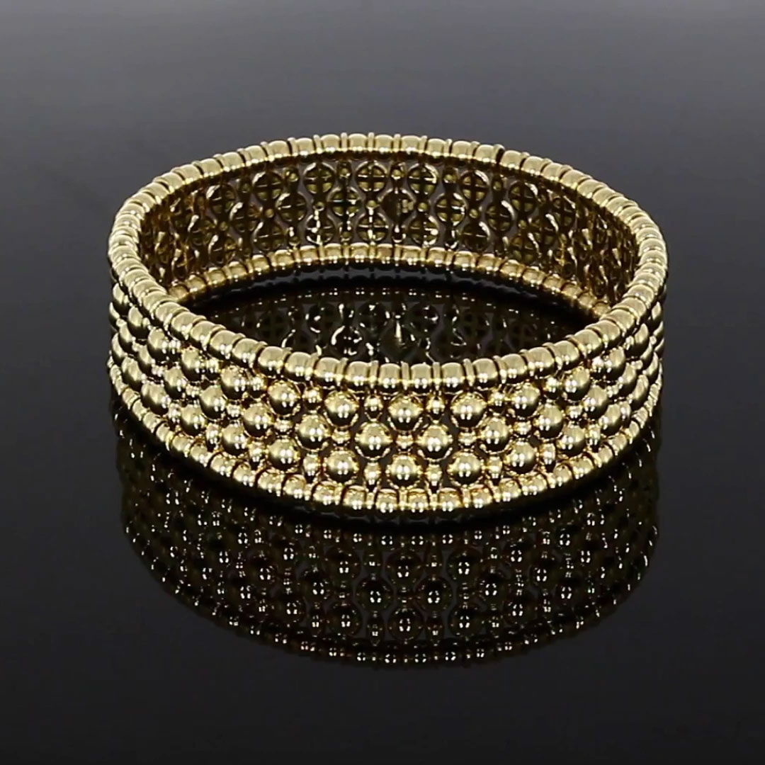 Bohemia Three Row Bangle in 18ct Yellow Gold