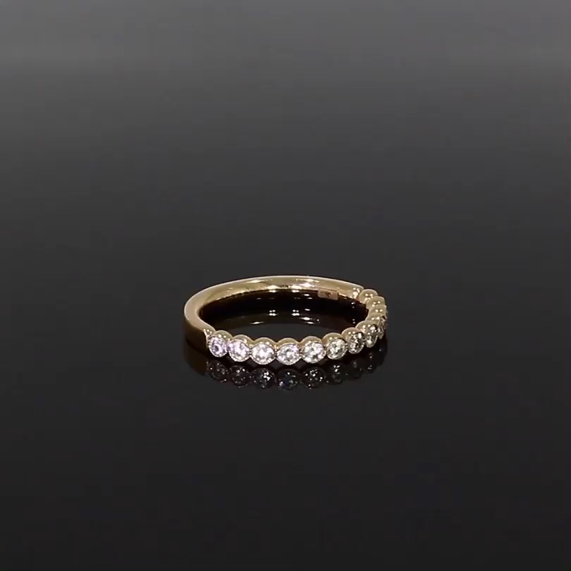 Diamond Dot 0.48ct Half Eternity Ring in 18ct Yellow Gold