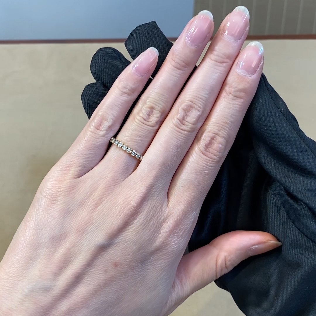 Diamond Dot 0.48ct Half Eternity Ring in 18ct Yellow Gold