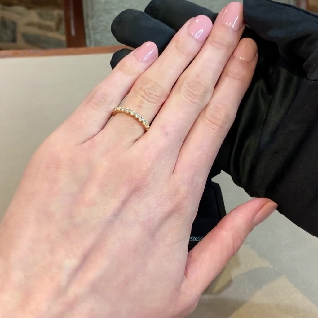 Diamond Dot 0.48ct Half Eternity Ring in 18ct Rose Gold