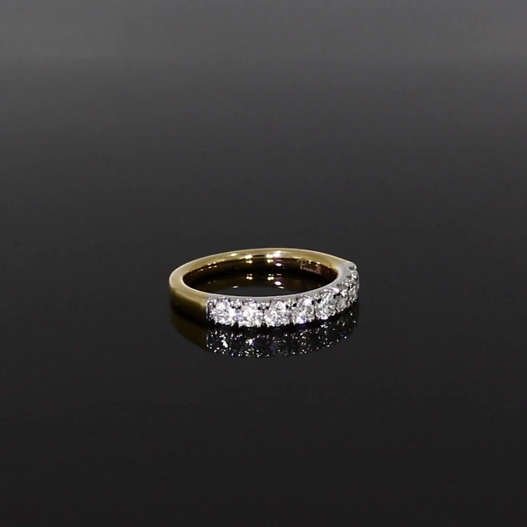 Celestial 0.78ct Diamond Half Eternity Ring in Platinum and 18ct Yellow Gold