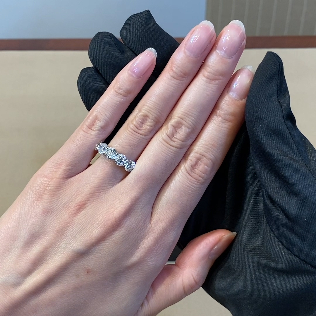 Round Brilliant Cut Diamond Five-Stone Ring 3.00ct in Platinum