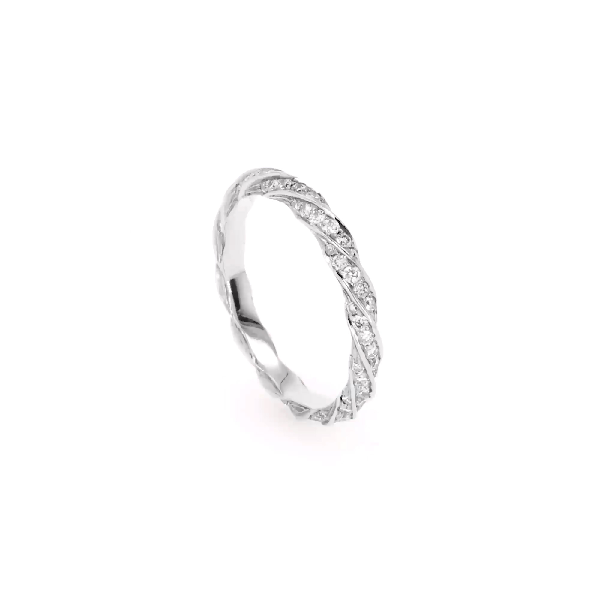 Contemporary Brilliant Cut 0.80ct Twist Eternity Ring  in Platinum