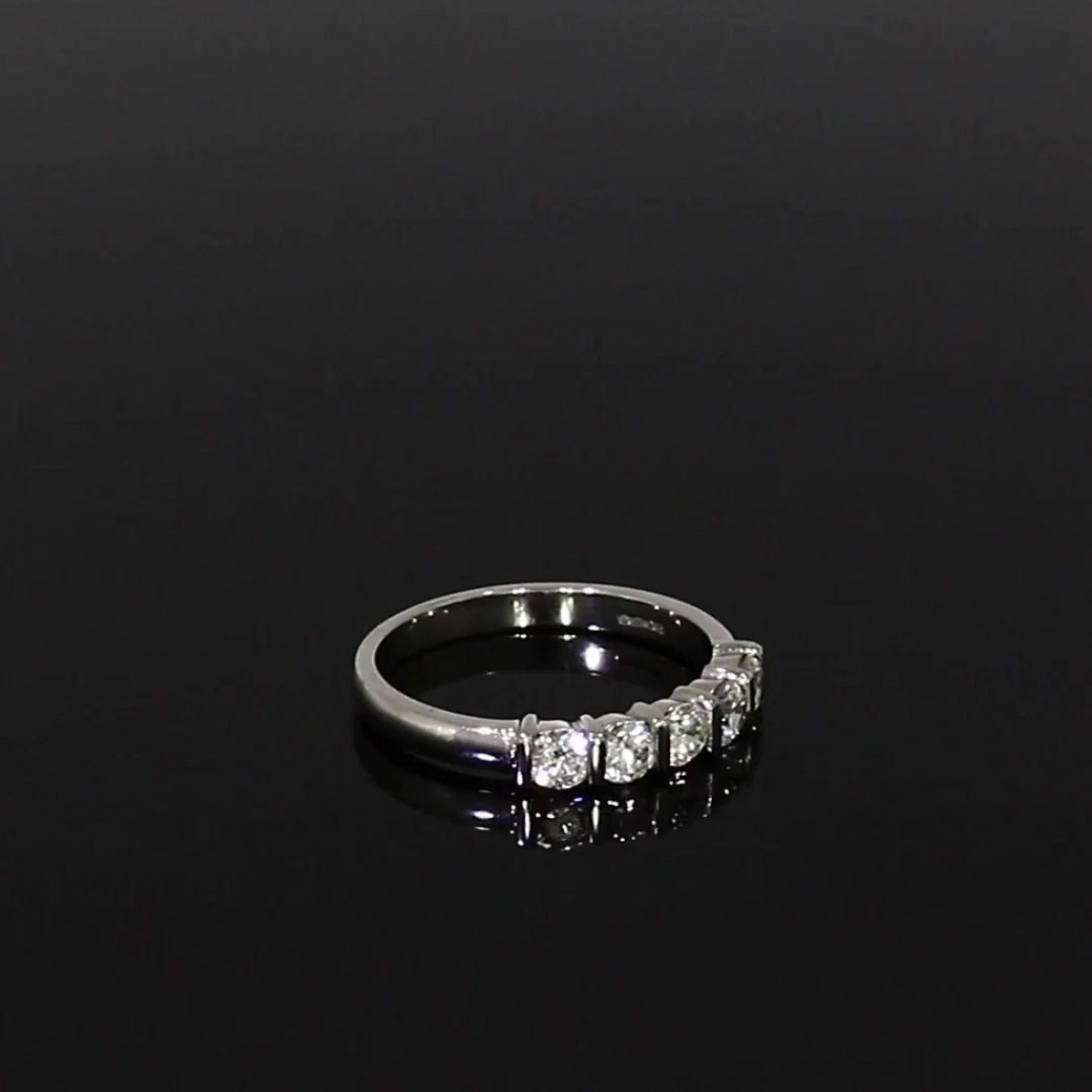 Round Brilliant Cut Diamond Five-Stone Ring 0.75ct in Platinum